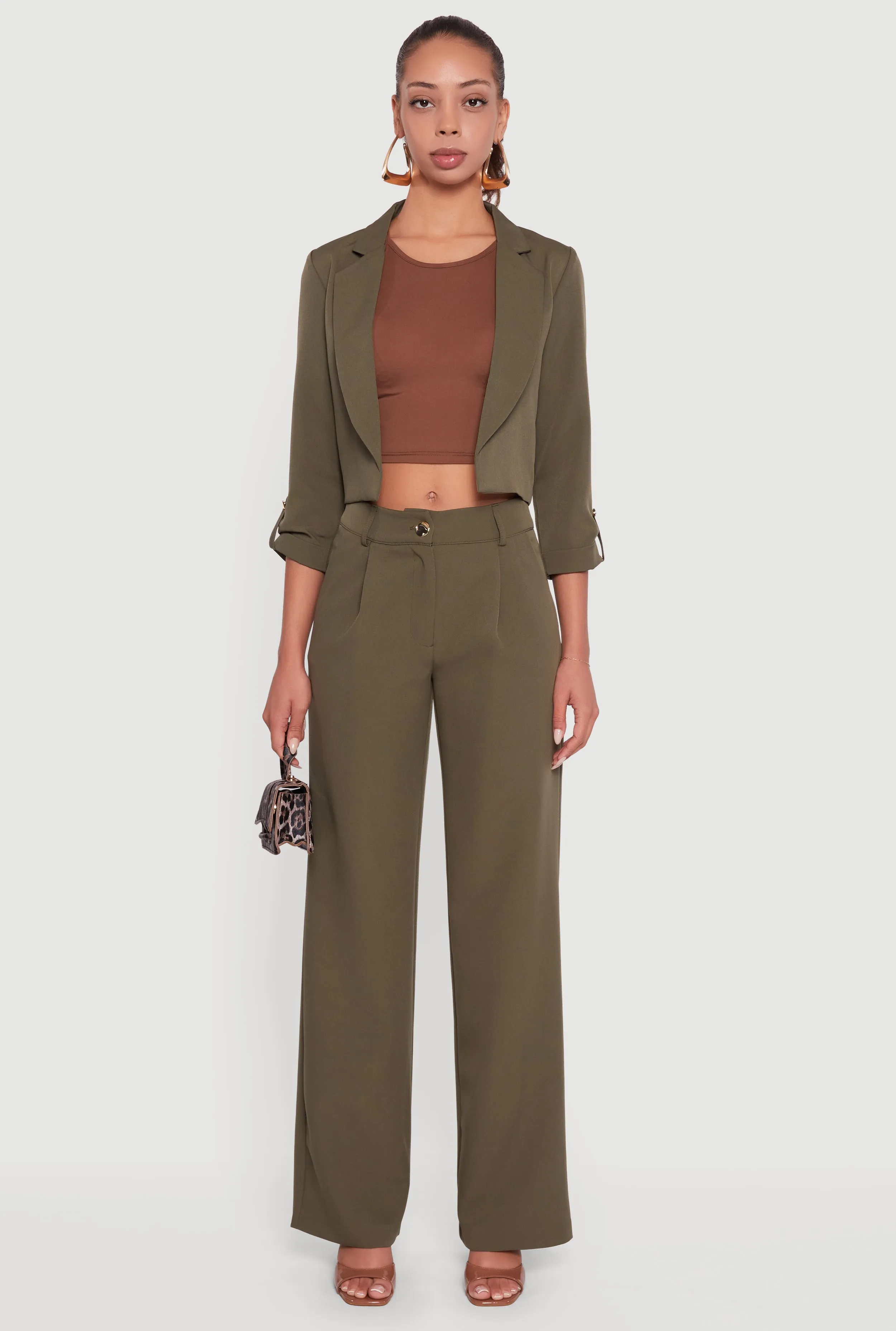 Crepe Knit Pleated Straight Leg Dress Pants sold by Rainbow product image thumbnail 2