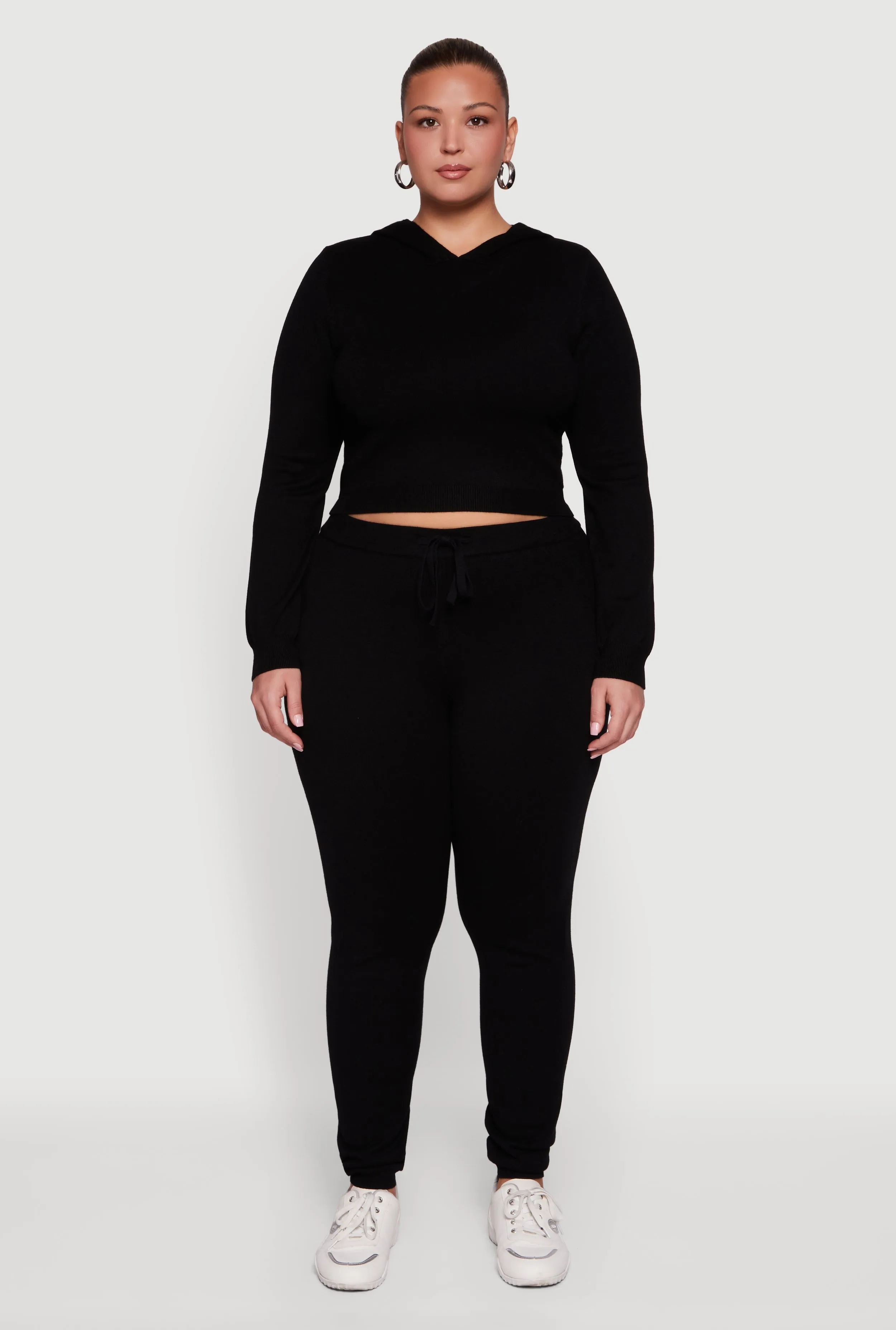 Plus Size Drawstring High Waisted Brushed Knit Joggers sold by Rainbow product image thumbnail 2