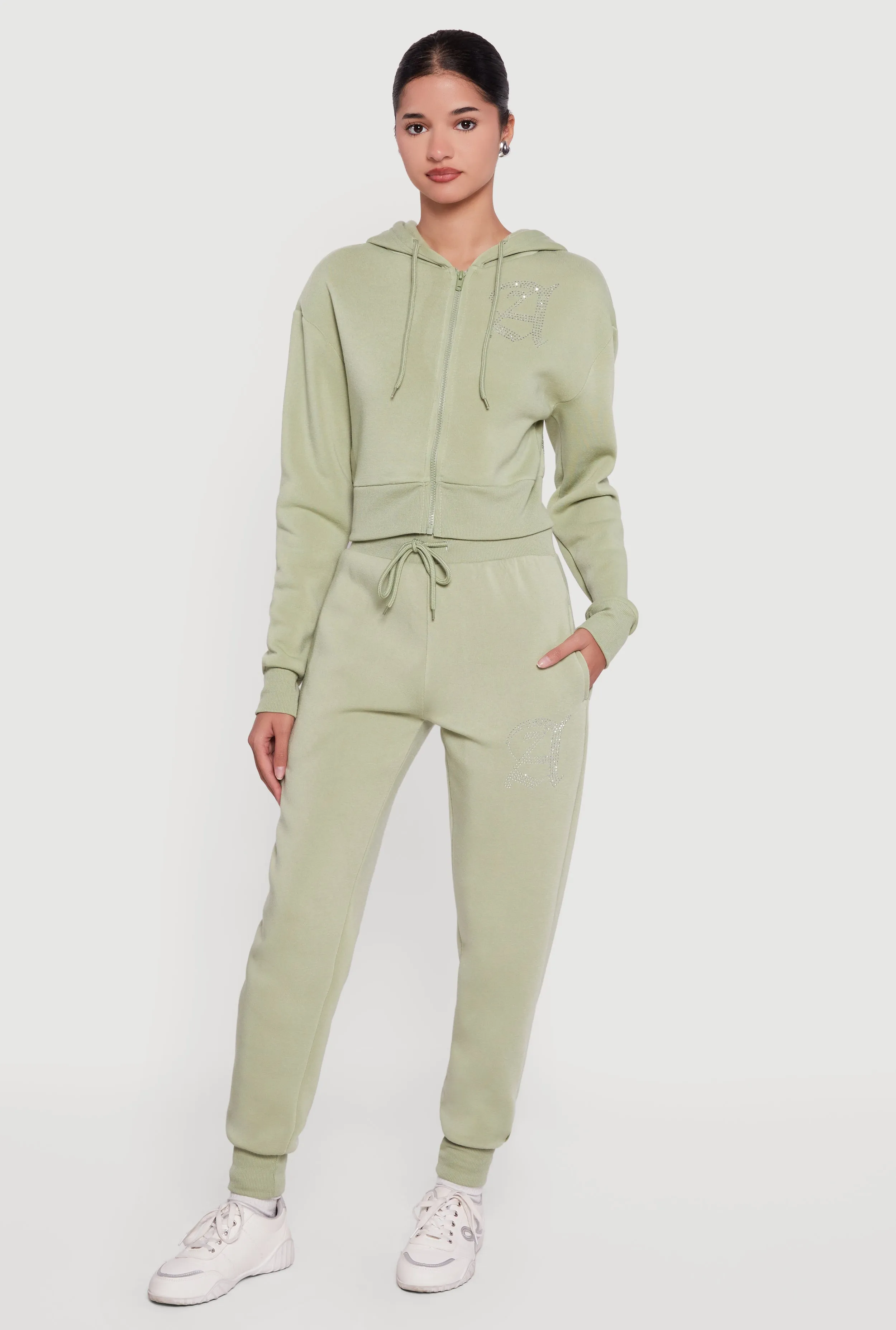 High Waisted Rhinestone Angel Graphic Joggers sold by Rainbow product image thumbnail 3