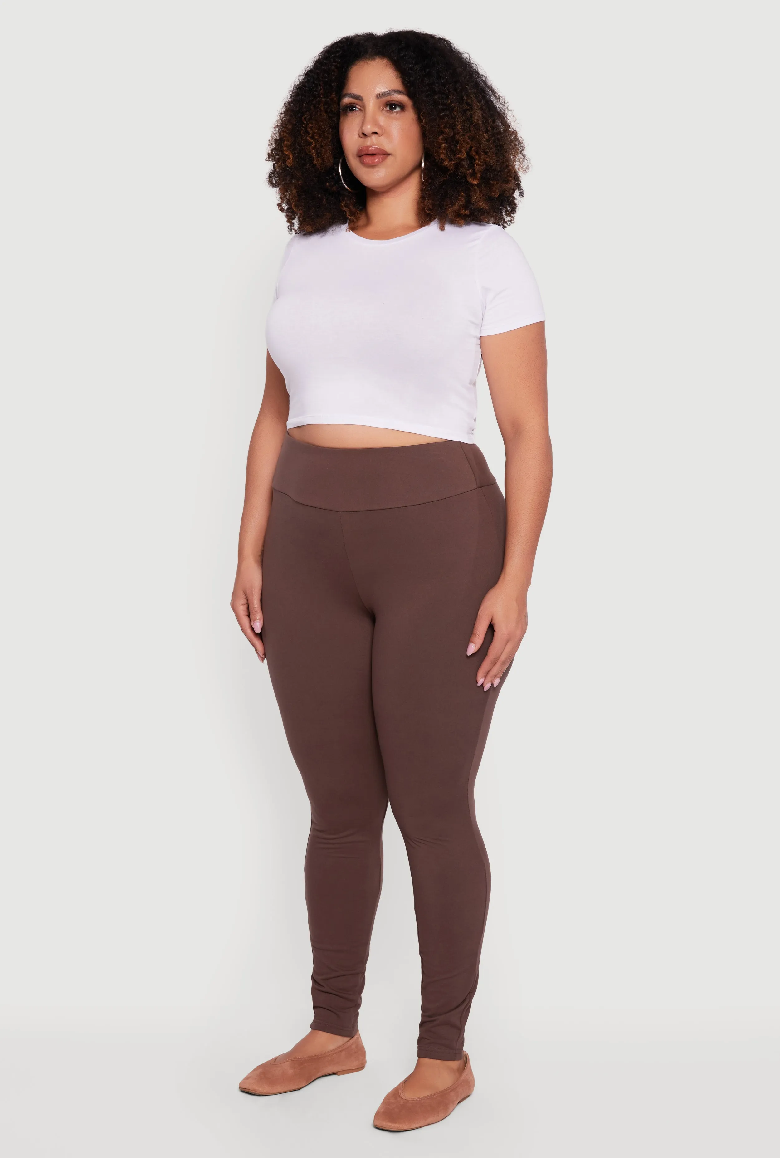 Plus Size Soft Knit High Waisted Leggings sold by Rainbow product image thumbnail 3