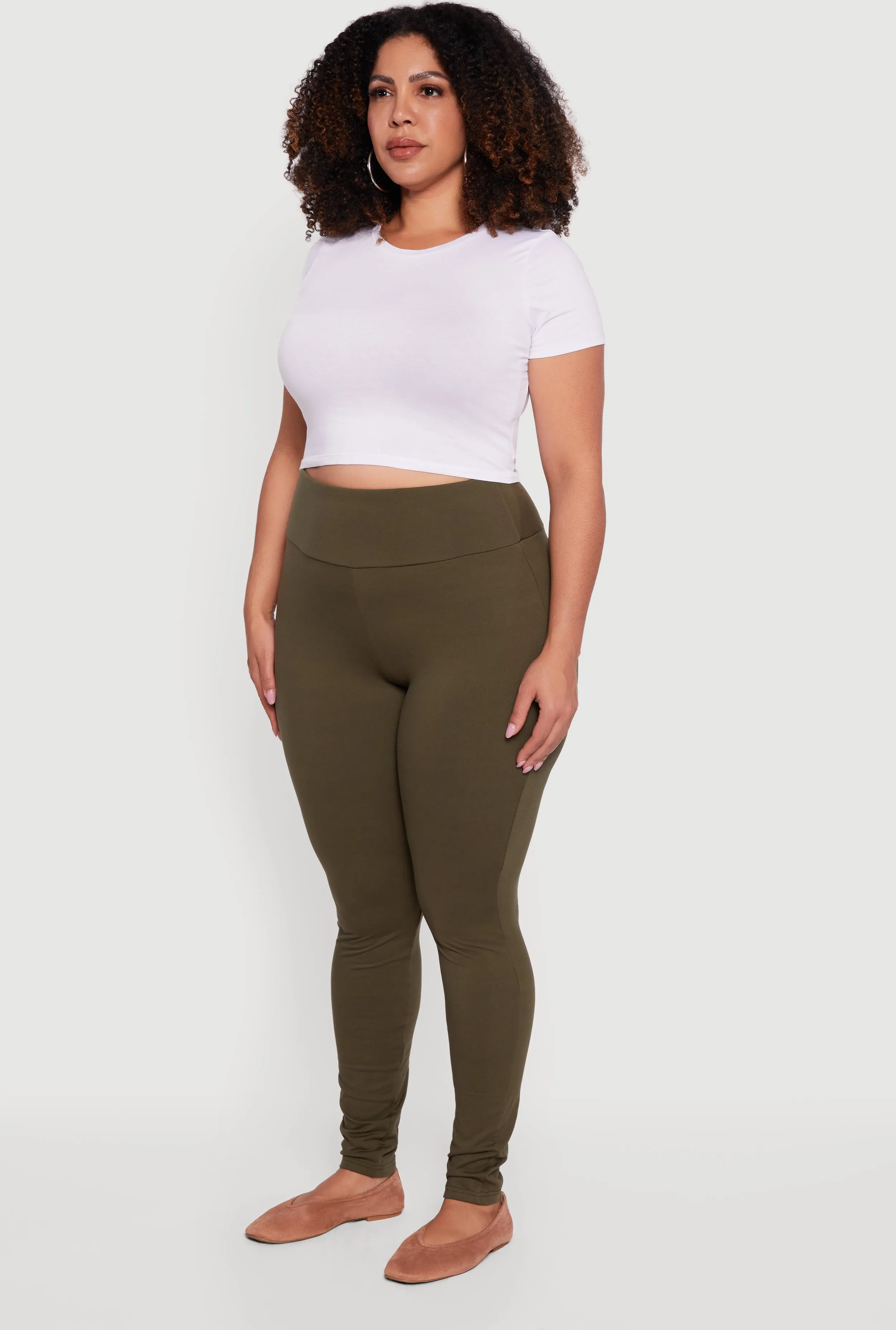 Plus Size Soft Knit High Waisted Leggings sold by Rainbow product image thumbnail 3