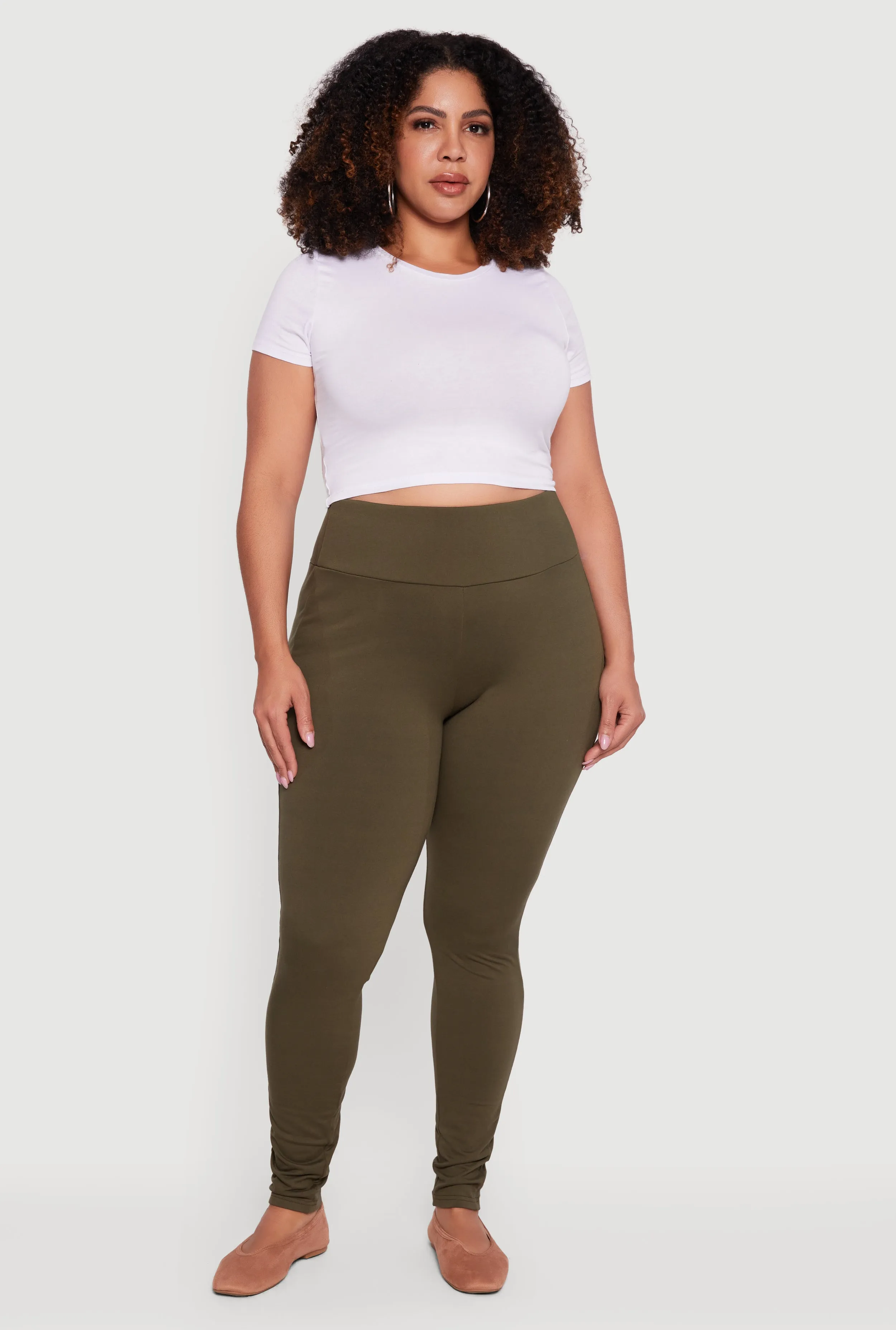 Plus Size Soft Knit High Waisted Leggings sold by Rainbow