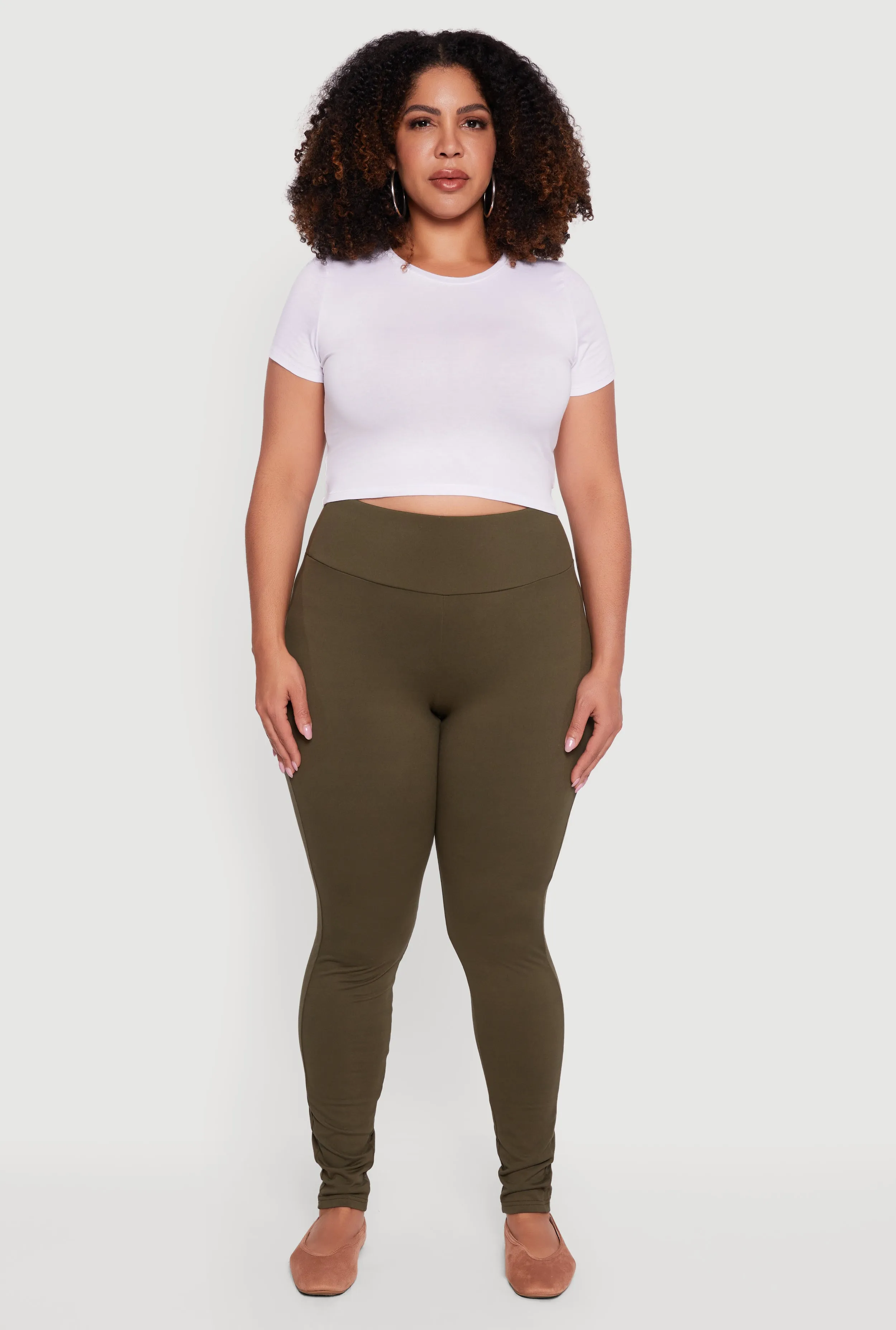 Plus Size Soft Knit High Waisted Leggings sold by Rainbow product image thumbnail 2