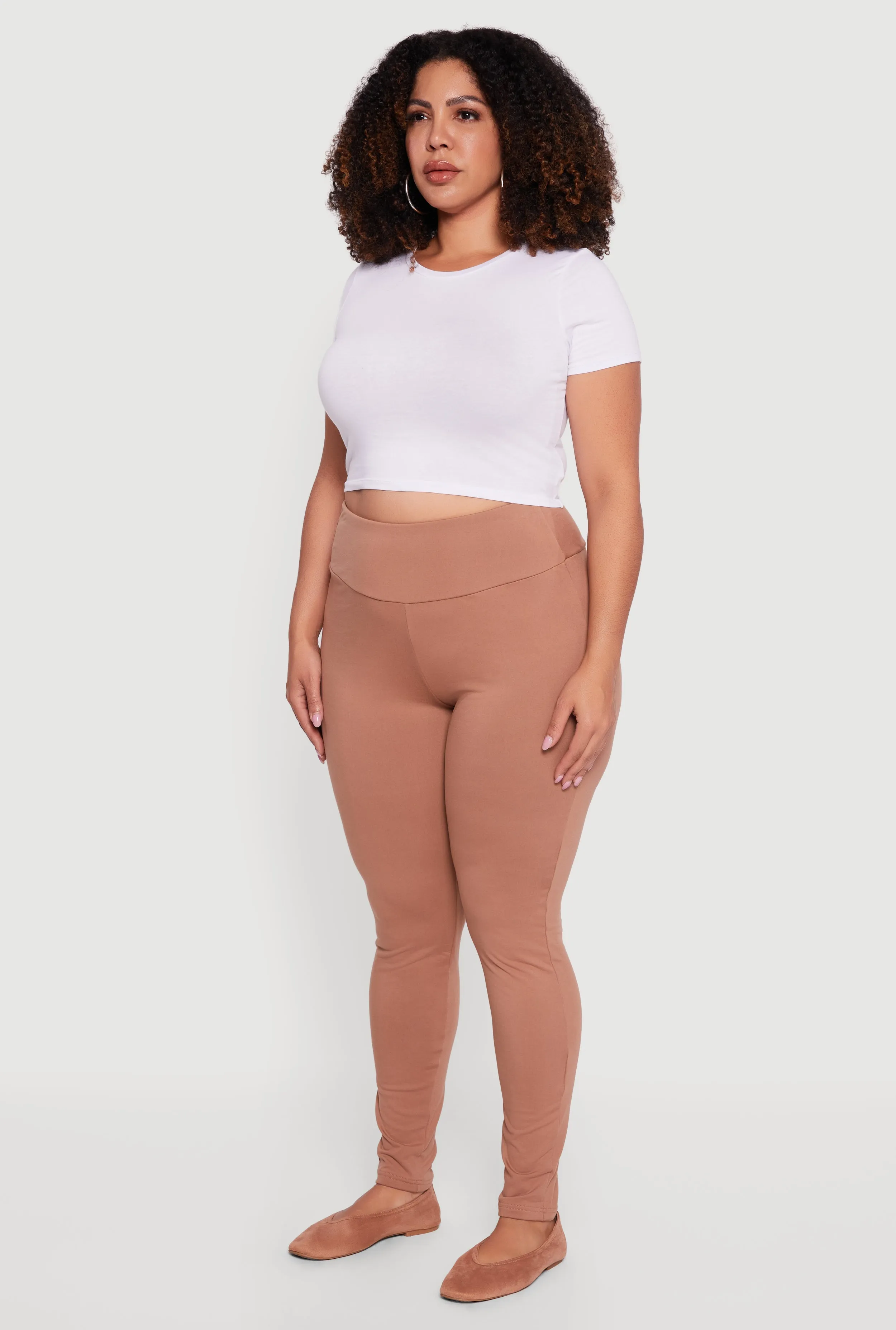 Plus Size Soft Knit High Waisted Leggings sold by Rainbow product image thumbnail 3