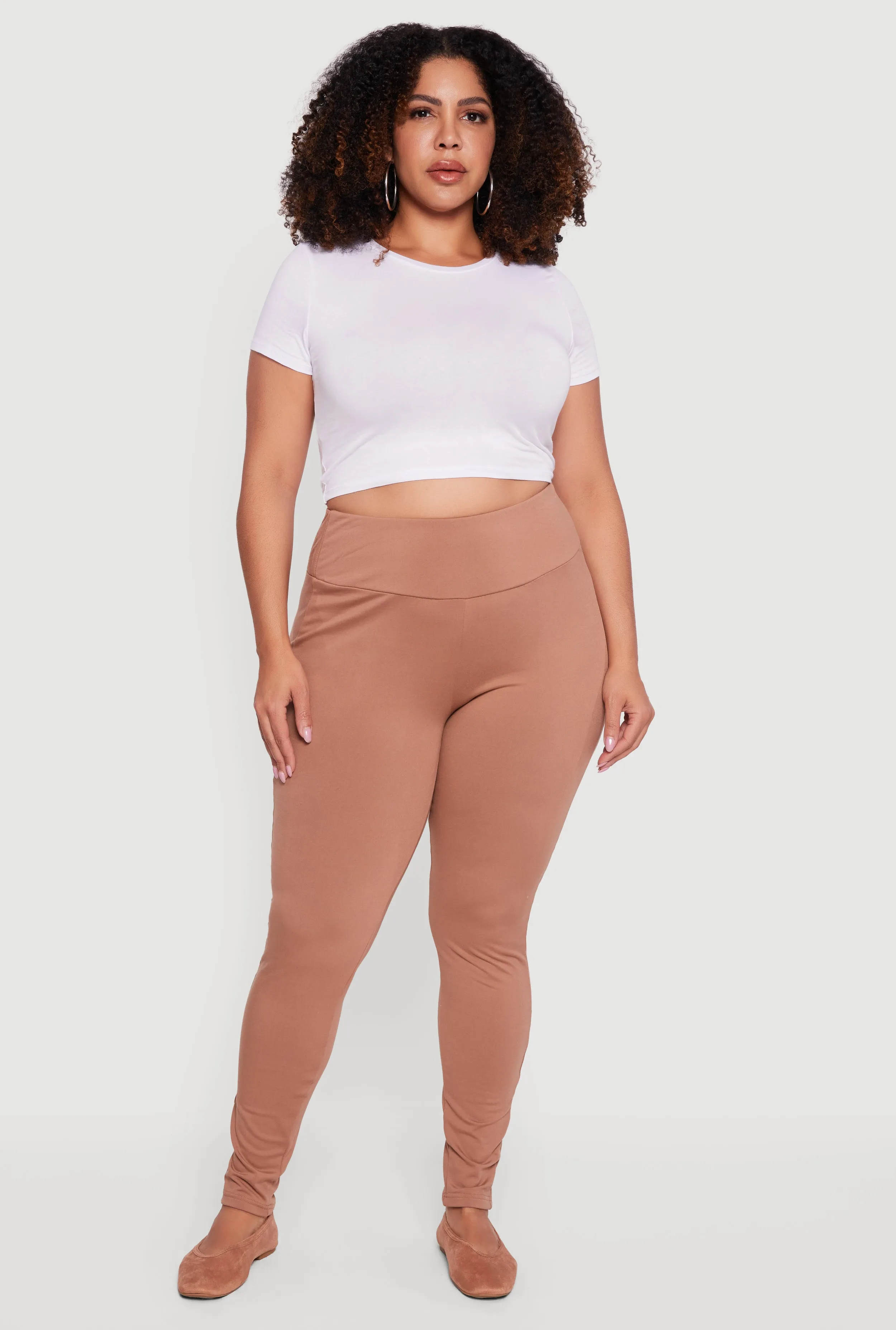 Plus Size Soft Knit High Waisted Leggings sold by Rainbow