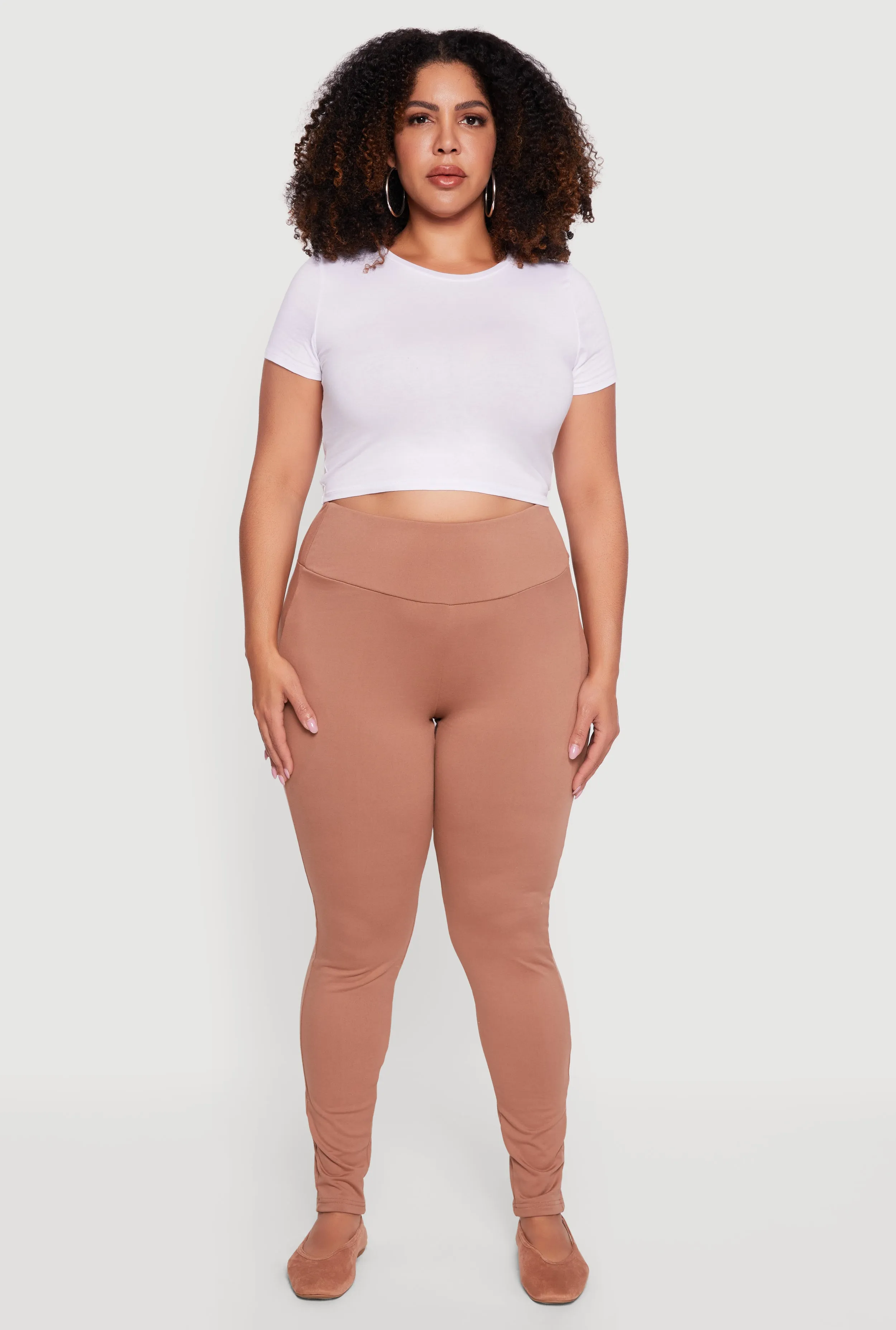 Plus Size Soft Knit High Waisted Leggings sold by Rainbow product image thumbnail 2