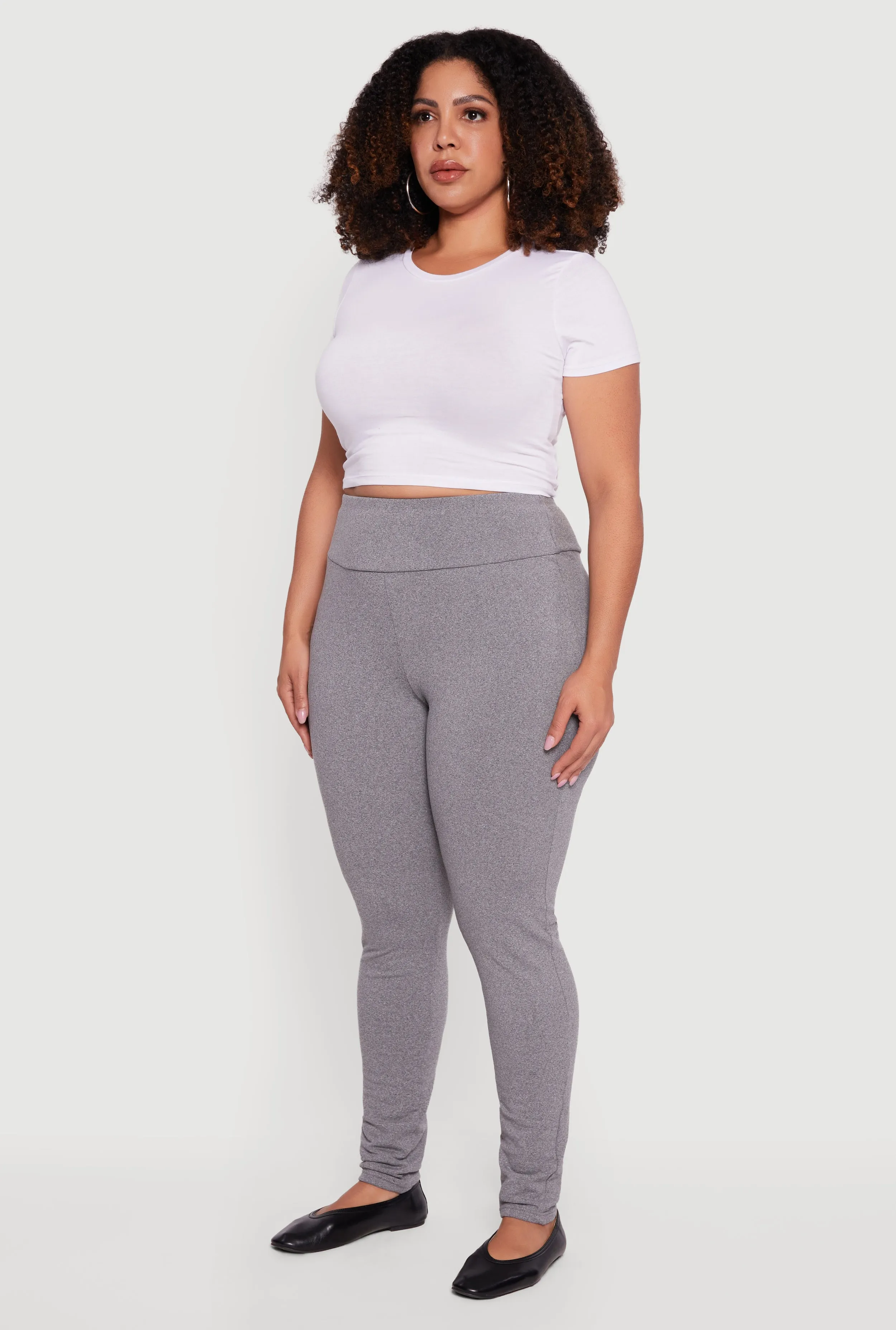 Plus Size Soft Knit High Waisted Leggings sold by Rainbow product image thumbnail 3