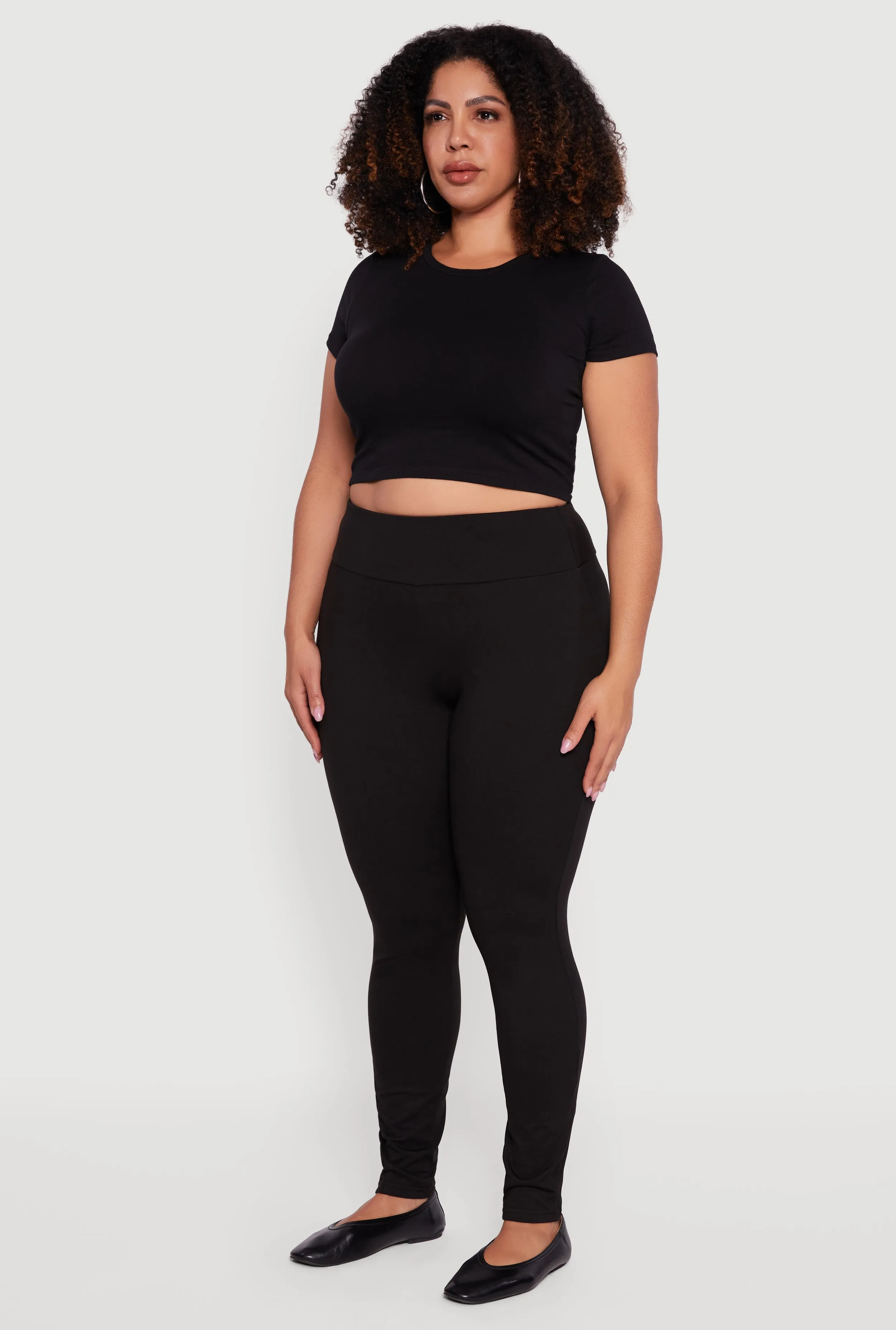 Plus Size Soft Knit High Waisted Leggings sold by Rainbow product image thumbnail 3