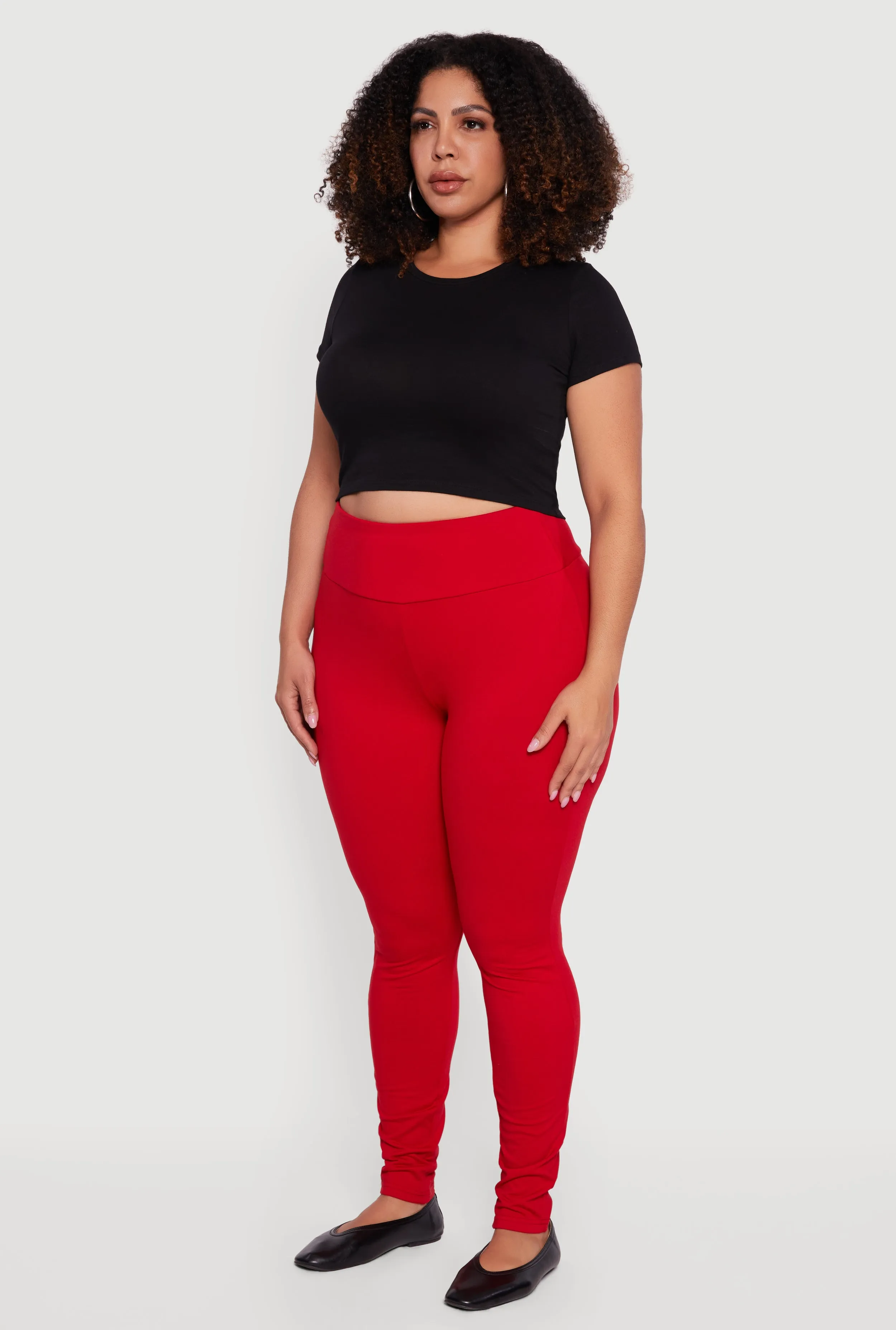 Plus Size Soft Knit High Waisted Leggings sold by Rainbow product image thumbnail 3