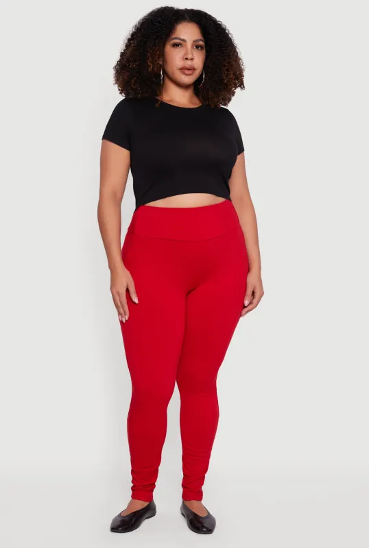 Plus Size Soft Knit High Waisted Leggings sold by Rainbow