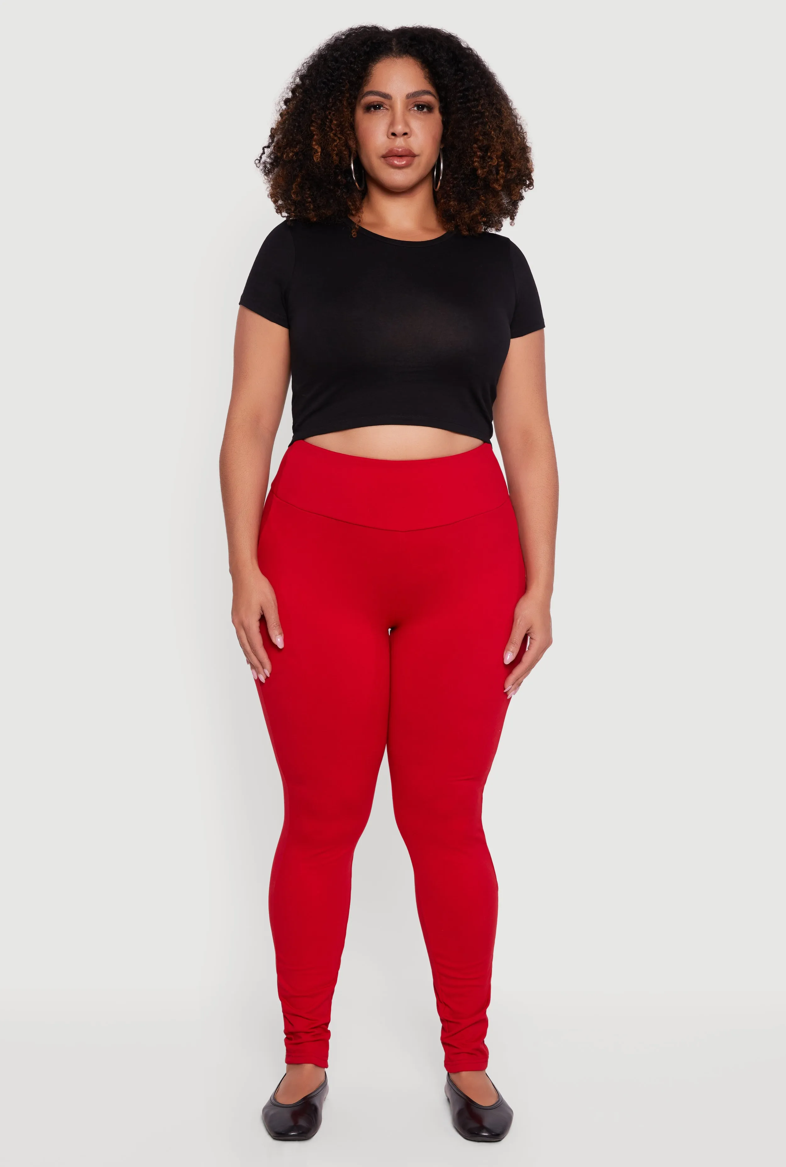 Plus Size Soft Knit High Waisted Leggings sold by Rainbow product image thumbnail 2