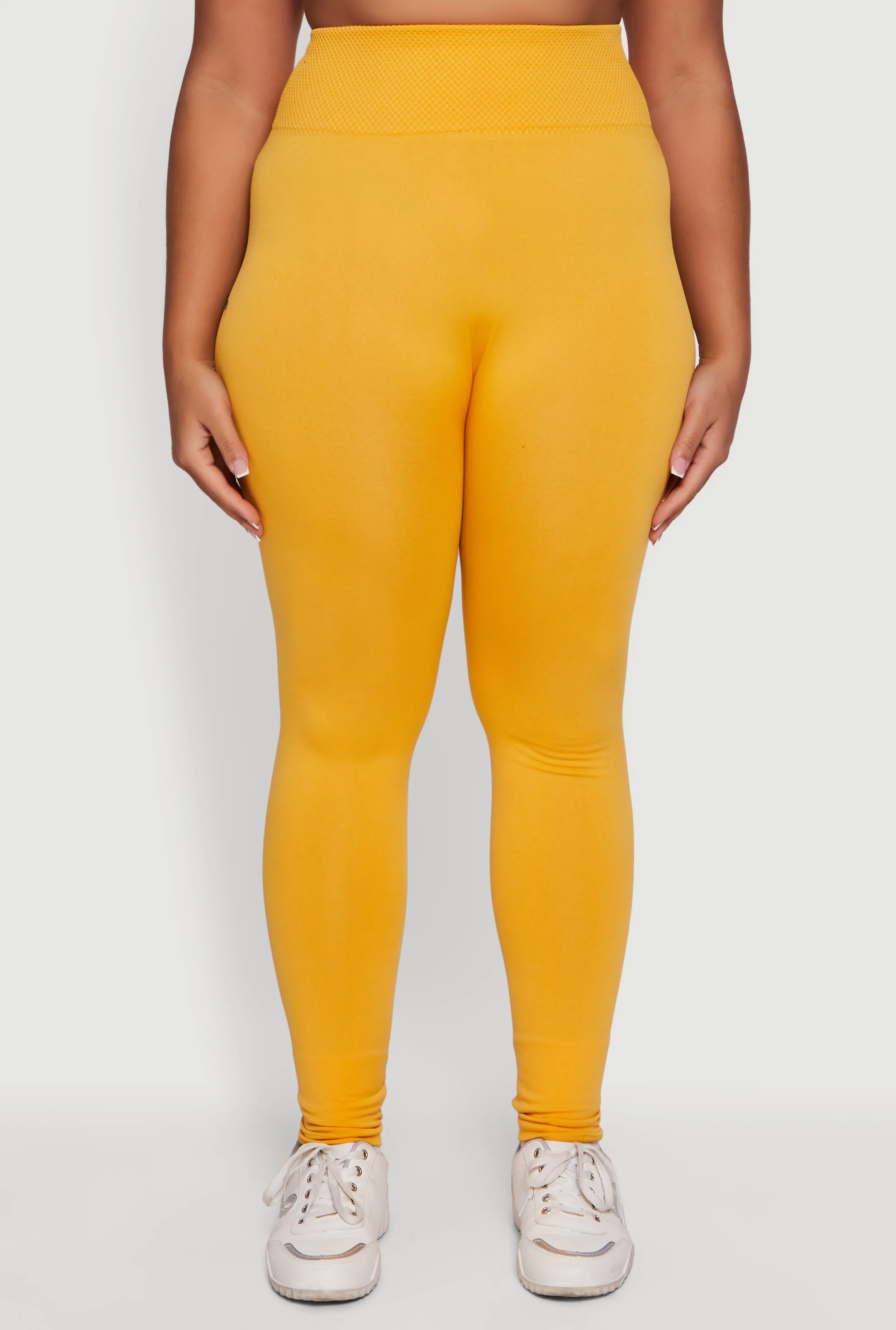 Plus Size Textured High Waisted Fleece Lined Leggings sold by Rainbow product image thumbnail 5