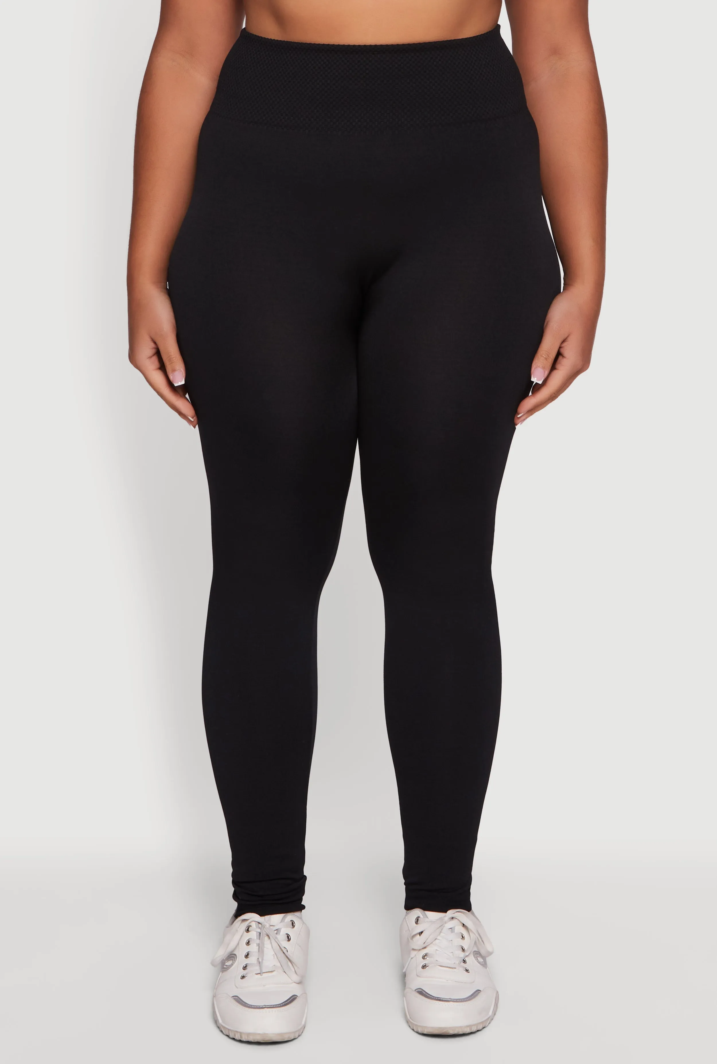 Plus Size Textured High Waisted Fleece Lined Leggings sold by Rainbow product image thumbnail 5