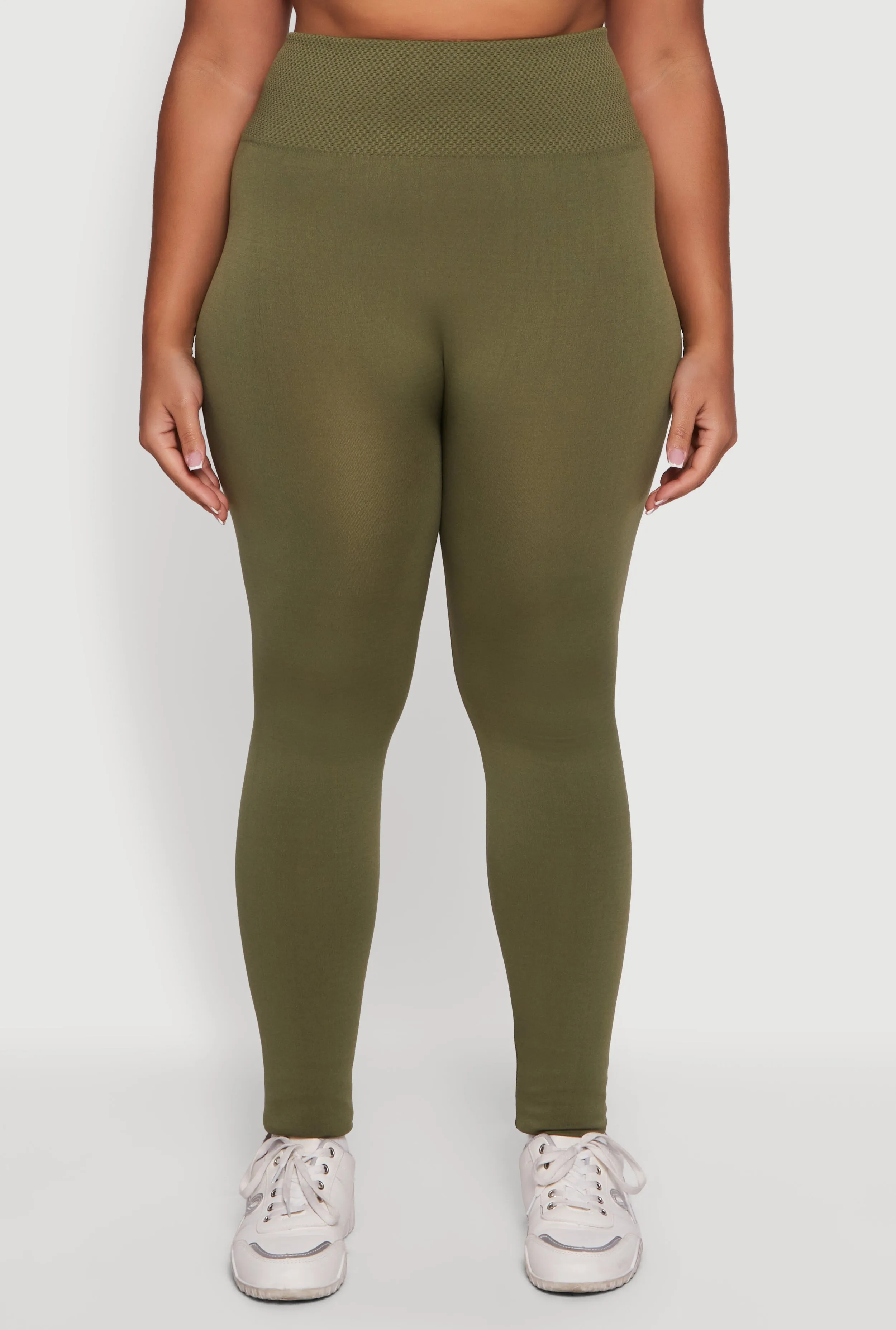 Plus Size Textured High Waisted Fleece Lined Leggings sold by Rainbow product image thumbnail 5