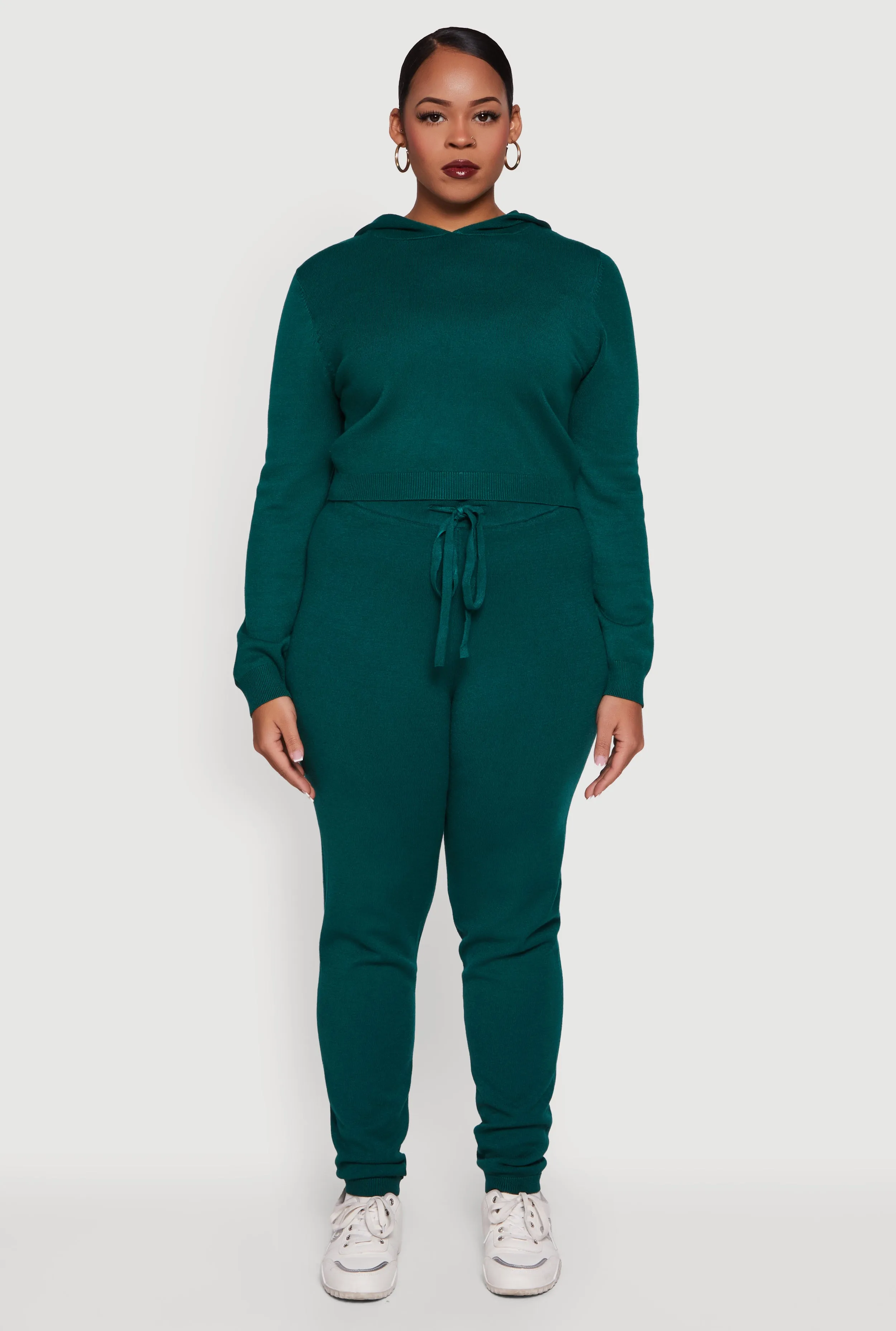 Plus Size Drawstring High Waisted Brushed Knit Joggers sold by Rainbow product image thumbnail 2