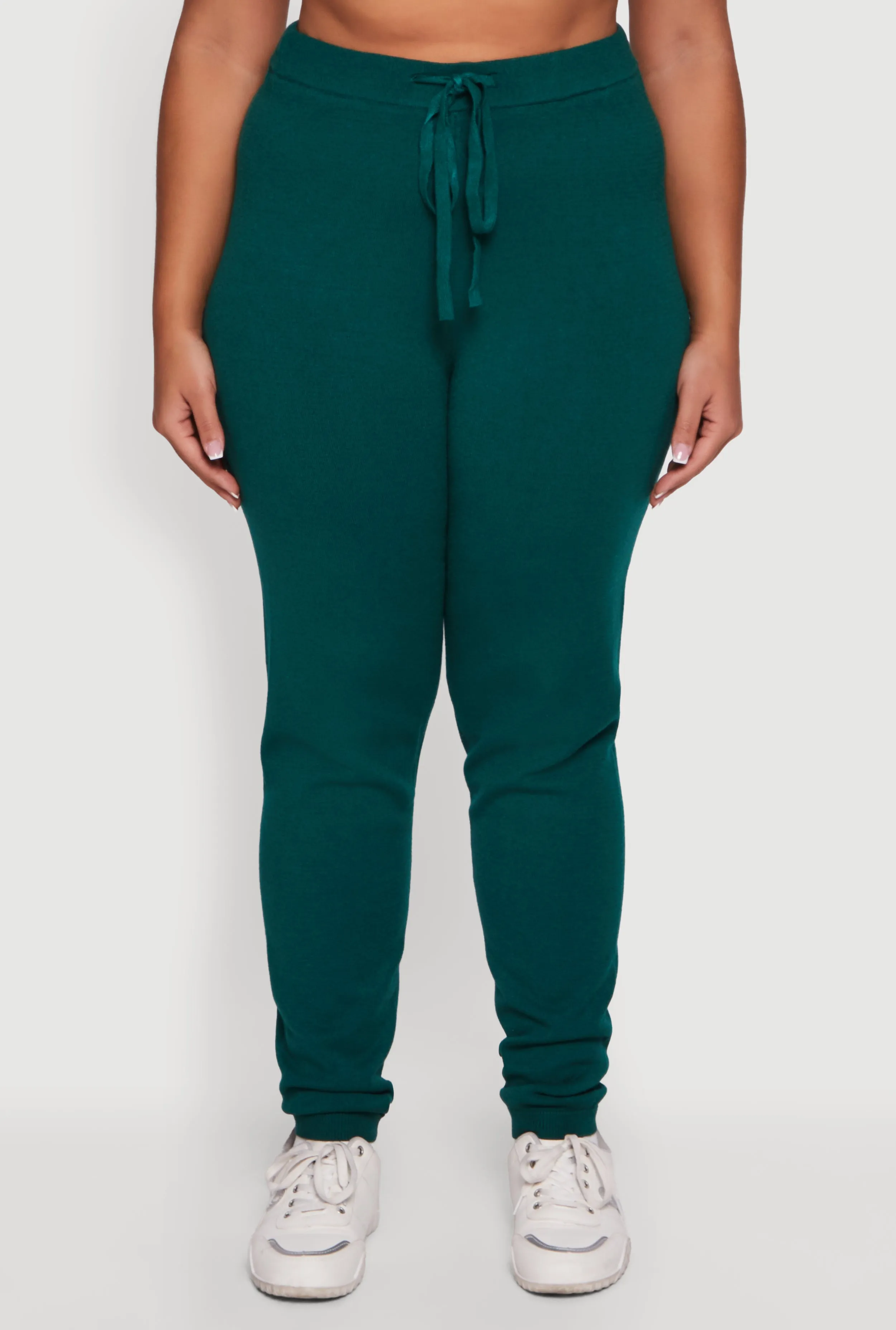 Plus Size Drawstring High Waisted Brushed Knit Joggers sold by Rainbow product image thumbnail 3