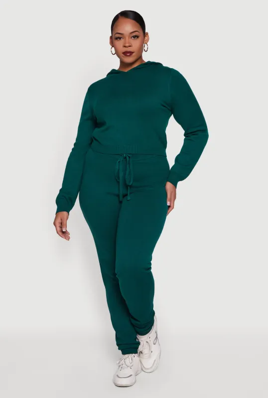 Plus Size Drawstring High Waisted Brushed Knit Joggers sold by Rainbow