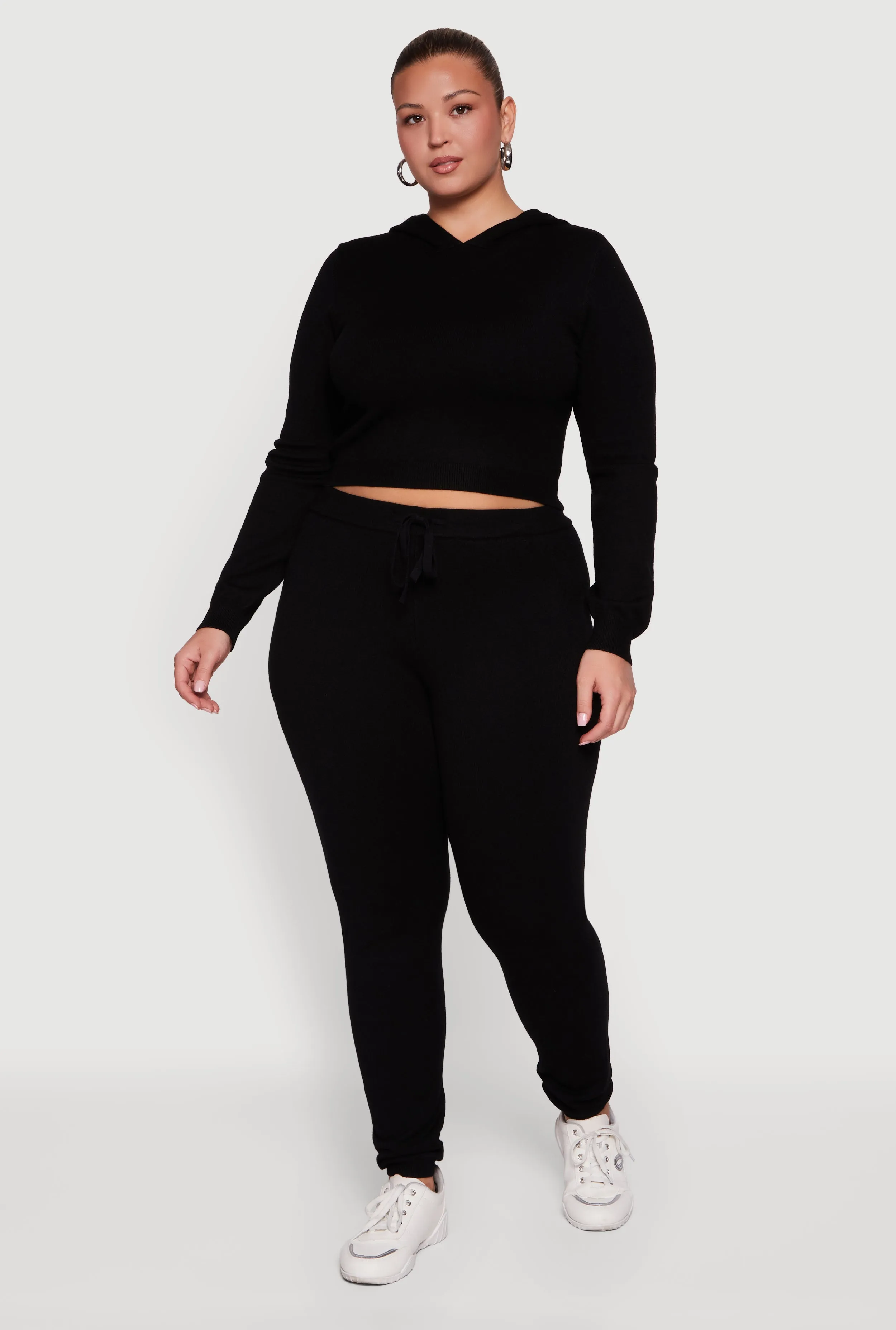 Plus Size Drawstring High Waisted Brushed Knit Joggers sold by Rainbow product image thumbnail 2