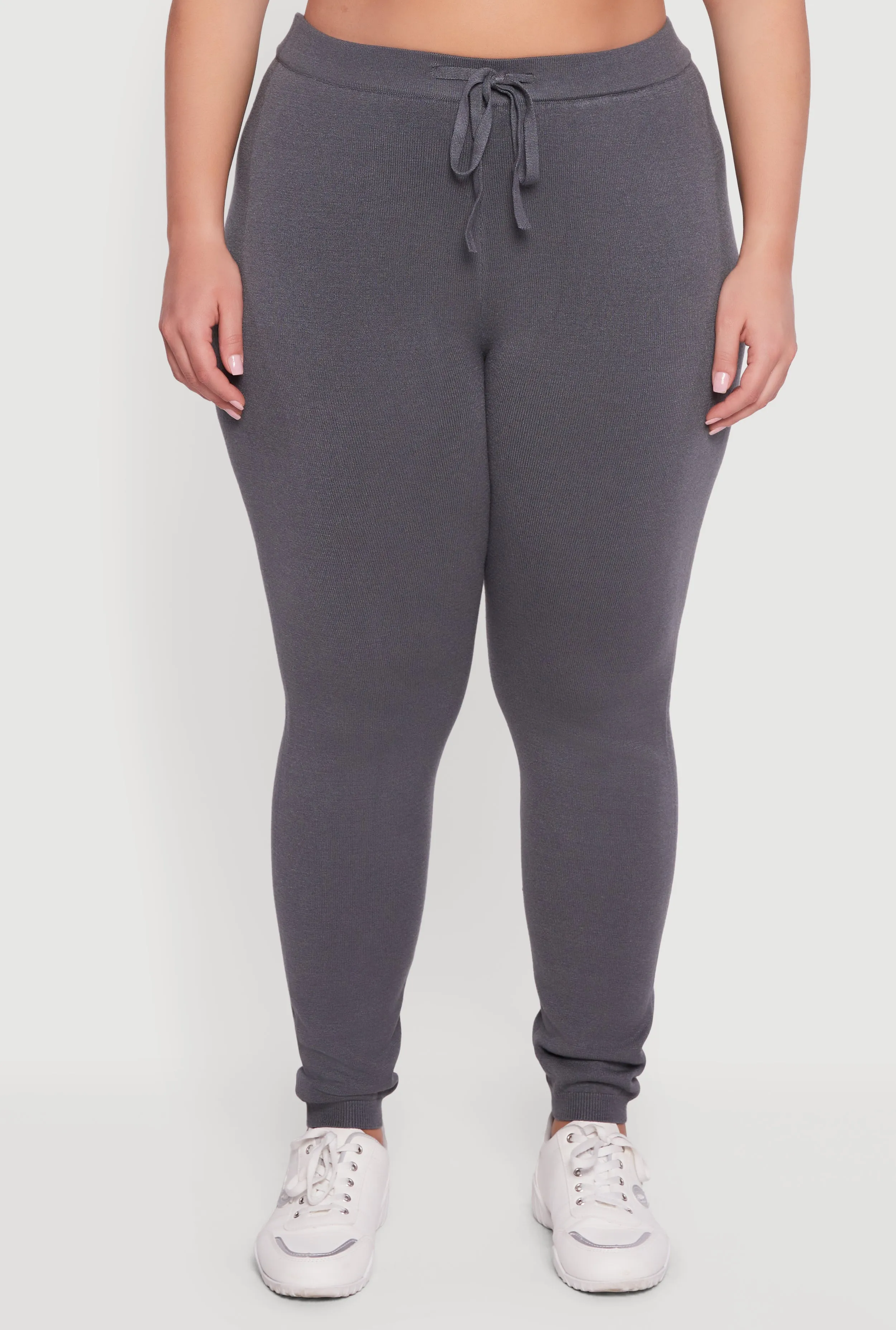 Plus Size Drawstring High Waisted Brushed Knit Joggers sold by Rainbow product image thumbnail 3