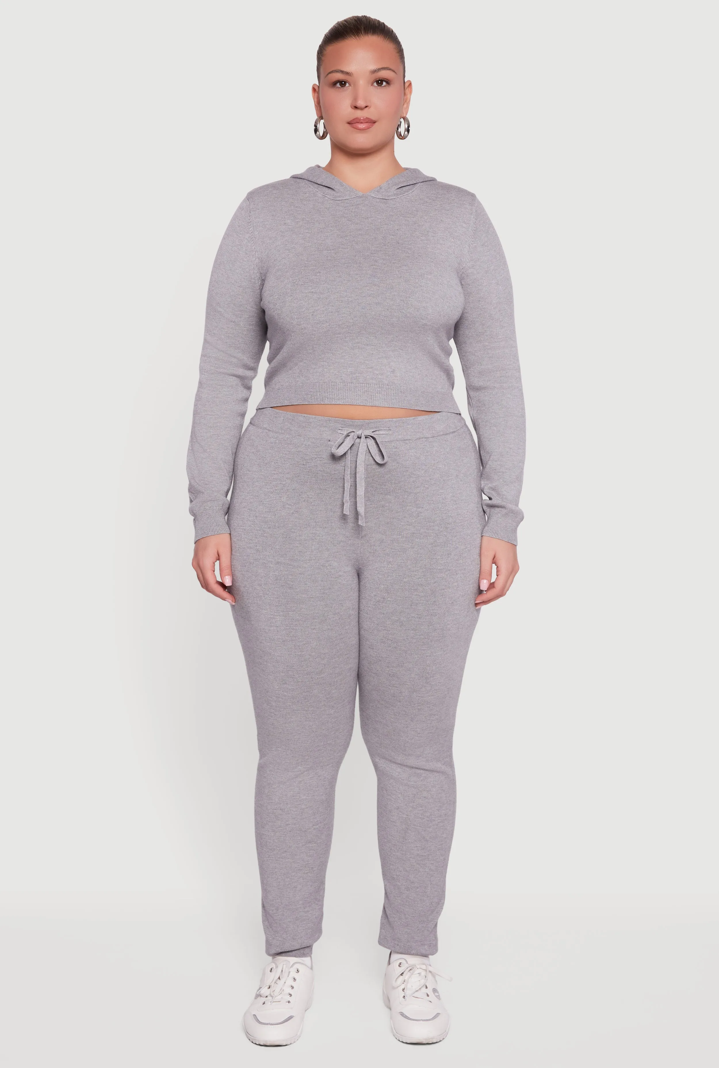 Plus Size Drawstring High Waisted Brushed Knit Joggers sold by Rainbow product image thumbnail 2