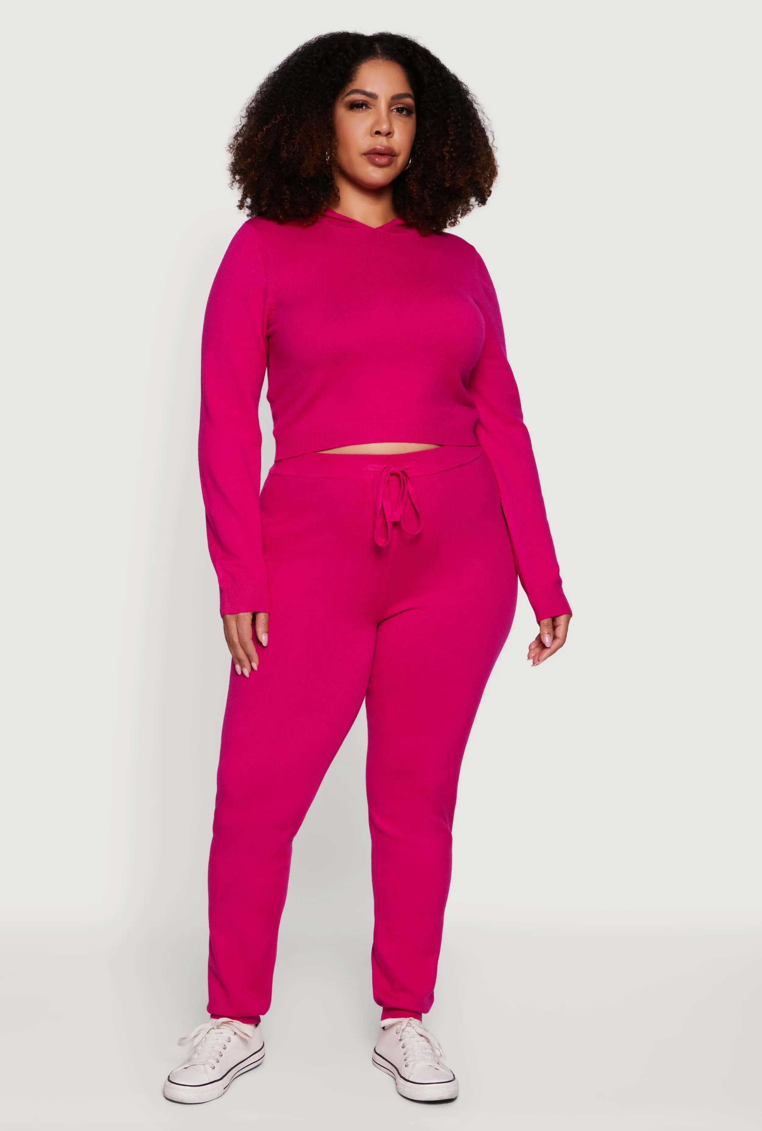 Plus Size Drawstring High Waisted Brushed Knit Joggers sold by Rainbow product image thumbnail 2