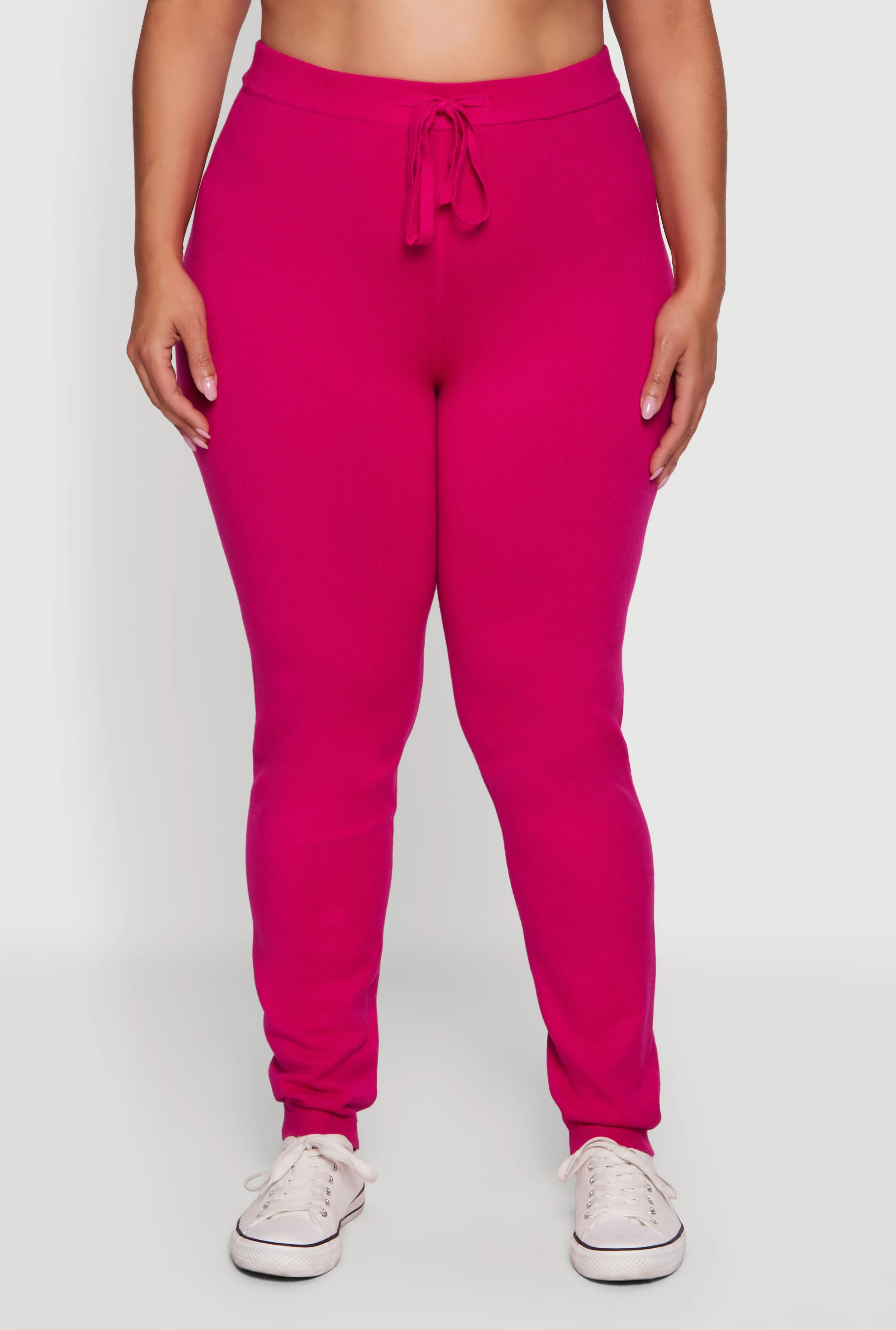 Plus Size Drawstring High Waisted Brushed Knit Joggers sold by Rainbow product image thumbnail 3