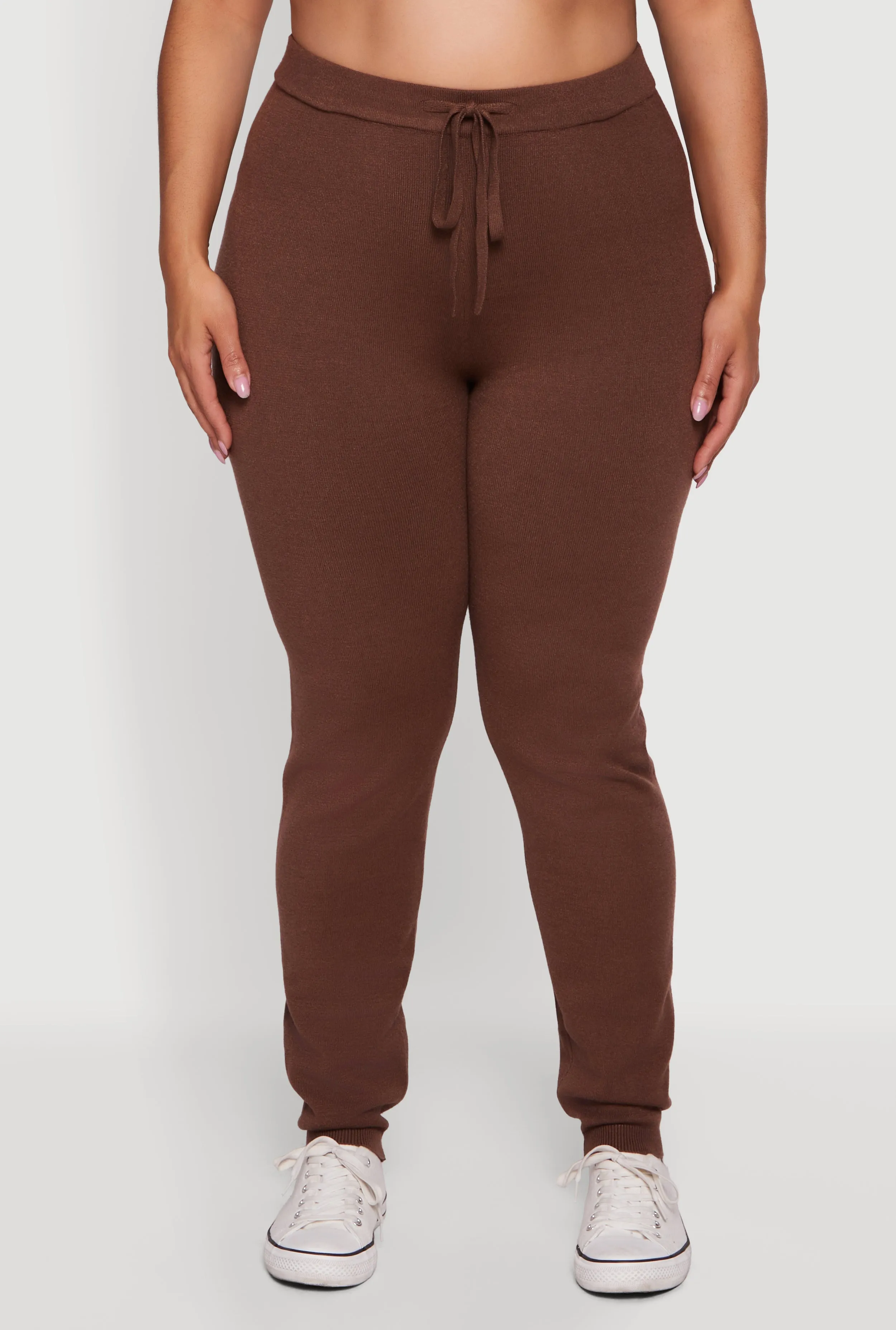 Plus Size Drawstring High Waisted Brushed Knit Joggers sold by Rainbow product image thumbnail 3