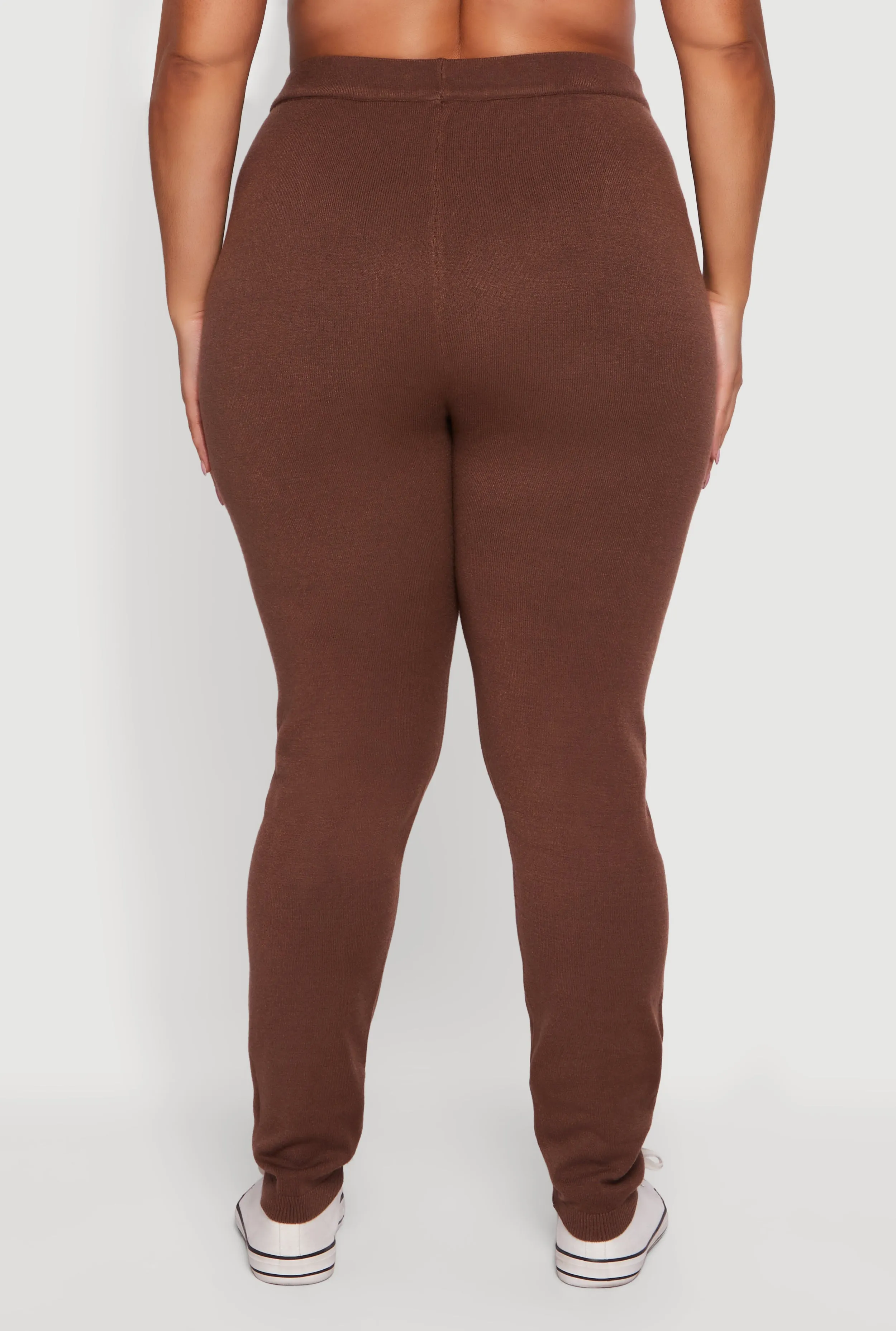 Plus Size Drawstring High Waisted Brushed Knit Joggers sold by Rainbow product image thumbnail 5