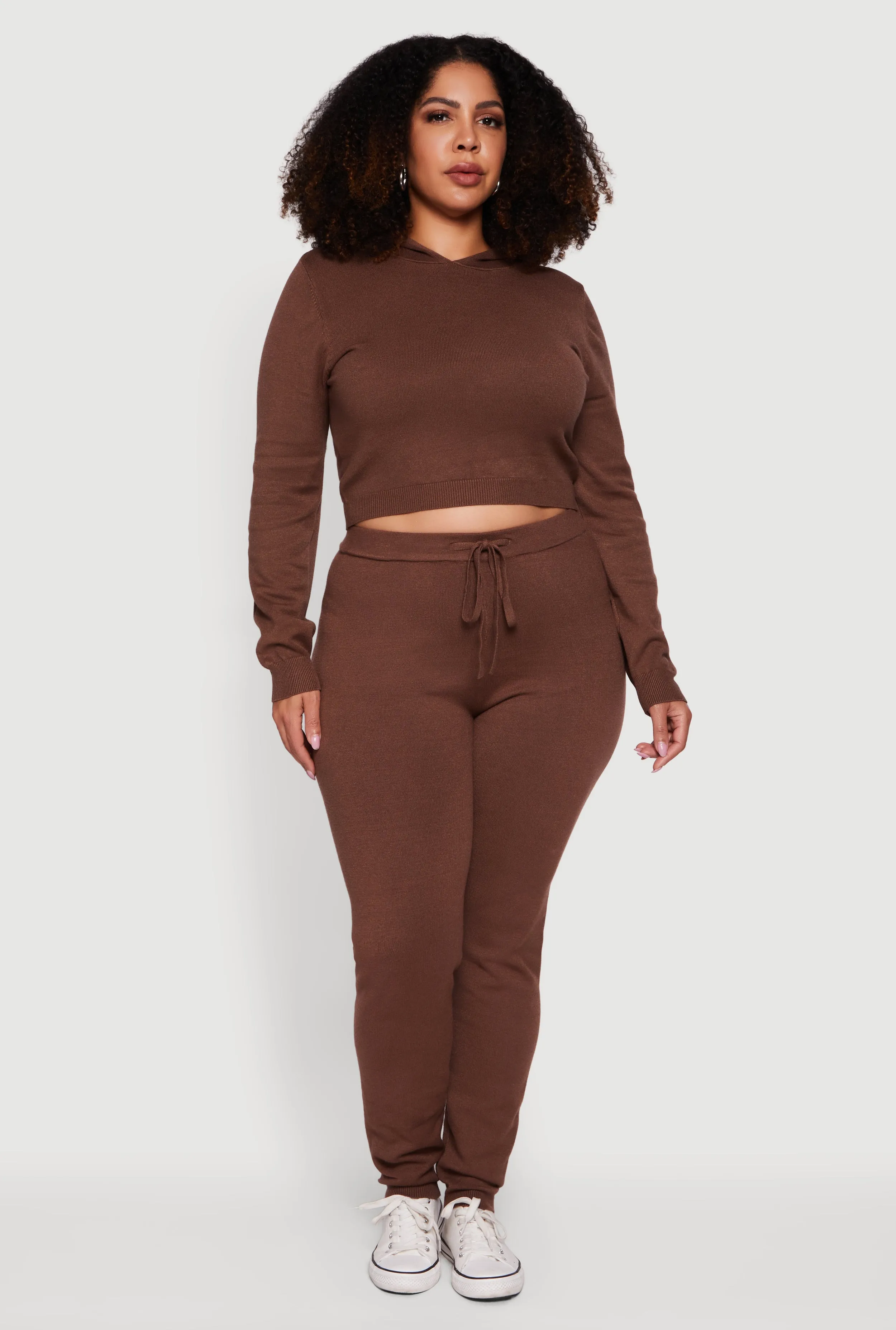 Plus Size Drawstring High Waisted Brushed Knit Joggers sold by Rainbow product image thumbnail 2