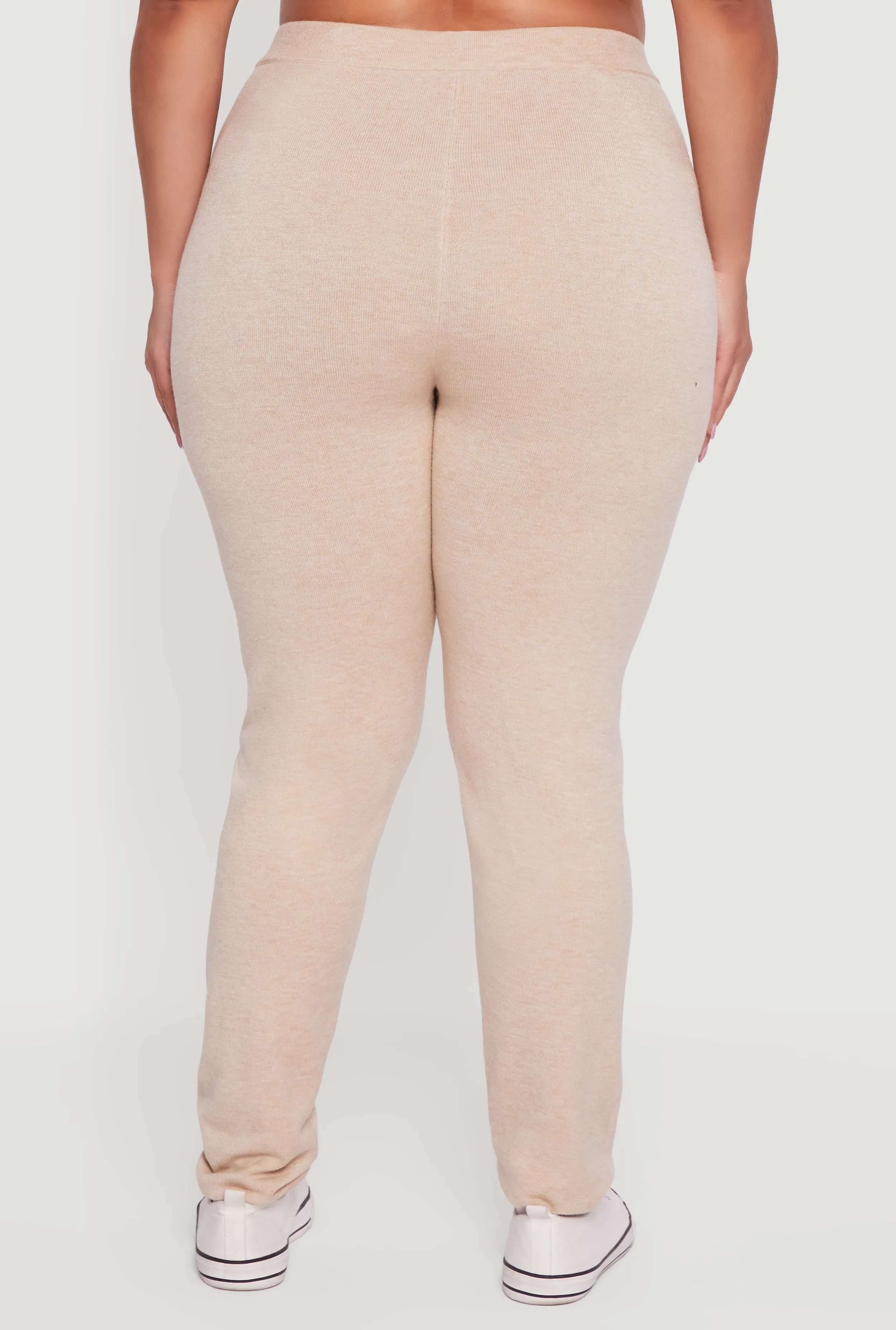 Plus Size Drawstring High Waisted Brushed Knit Joggers sold by Rainbow product image thumbnail 5