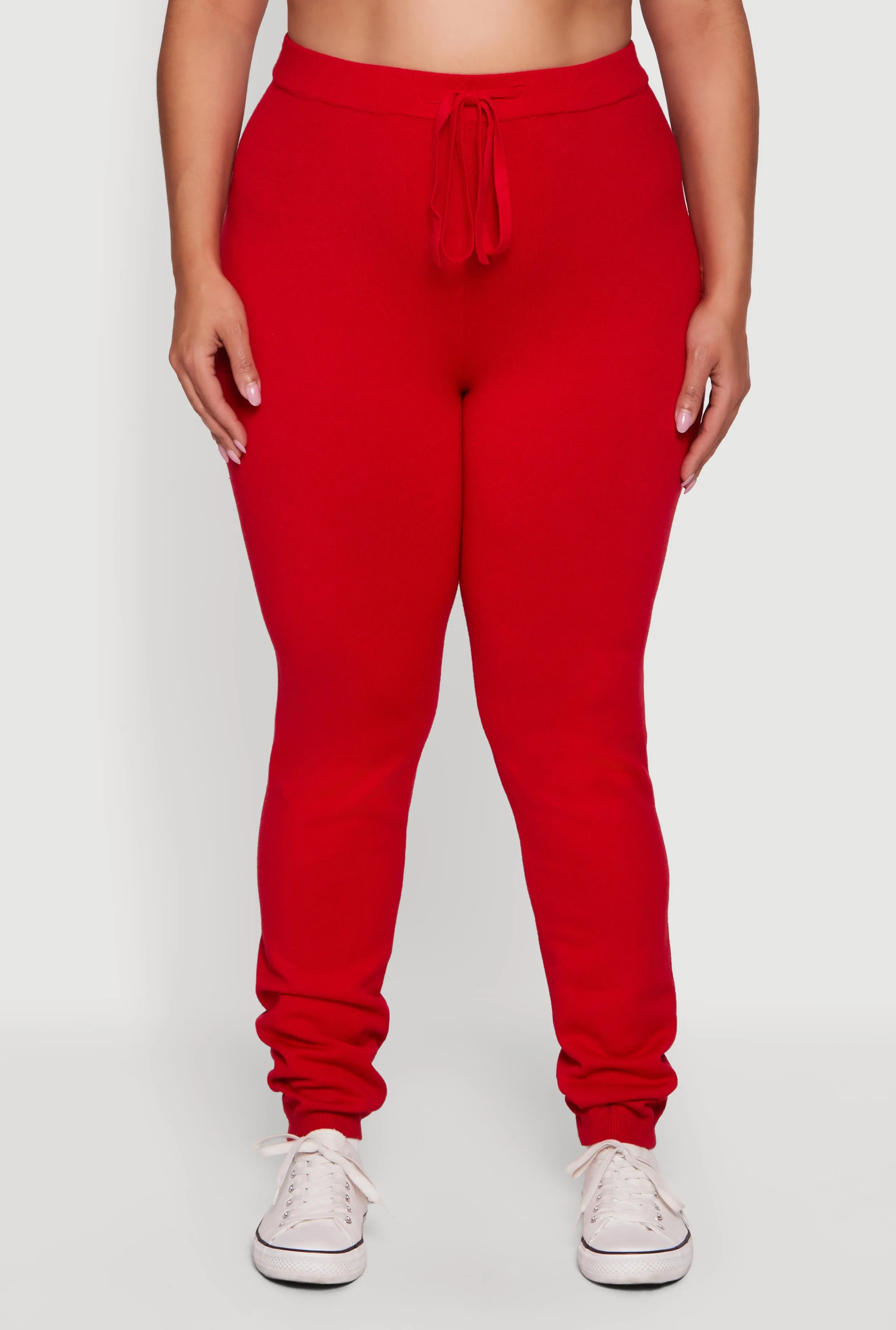 Plus Size Drawstring High Waisted Brushed Knit Joggers sold by Rainbow product image thumbnail 3