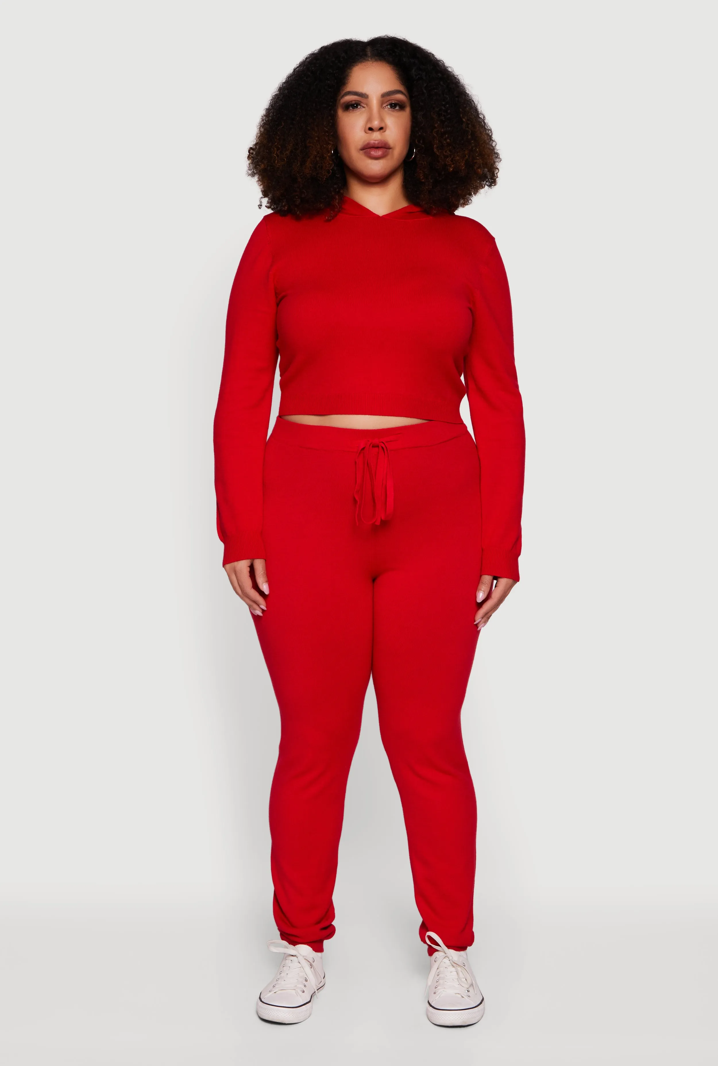 Plus Size Drawstring High Waisted Brushed Knit Joggers sold by Rainbow