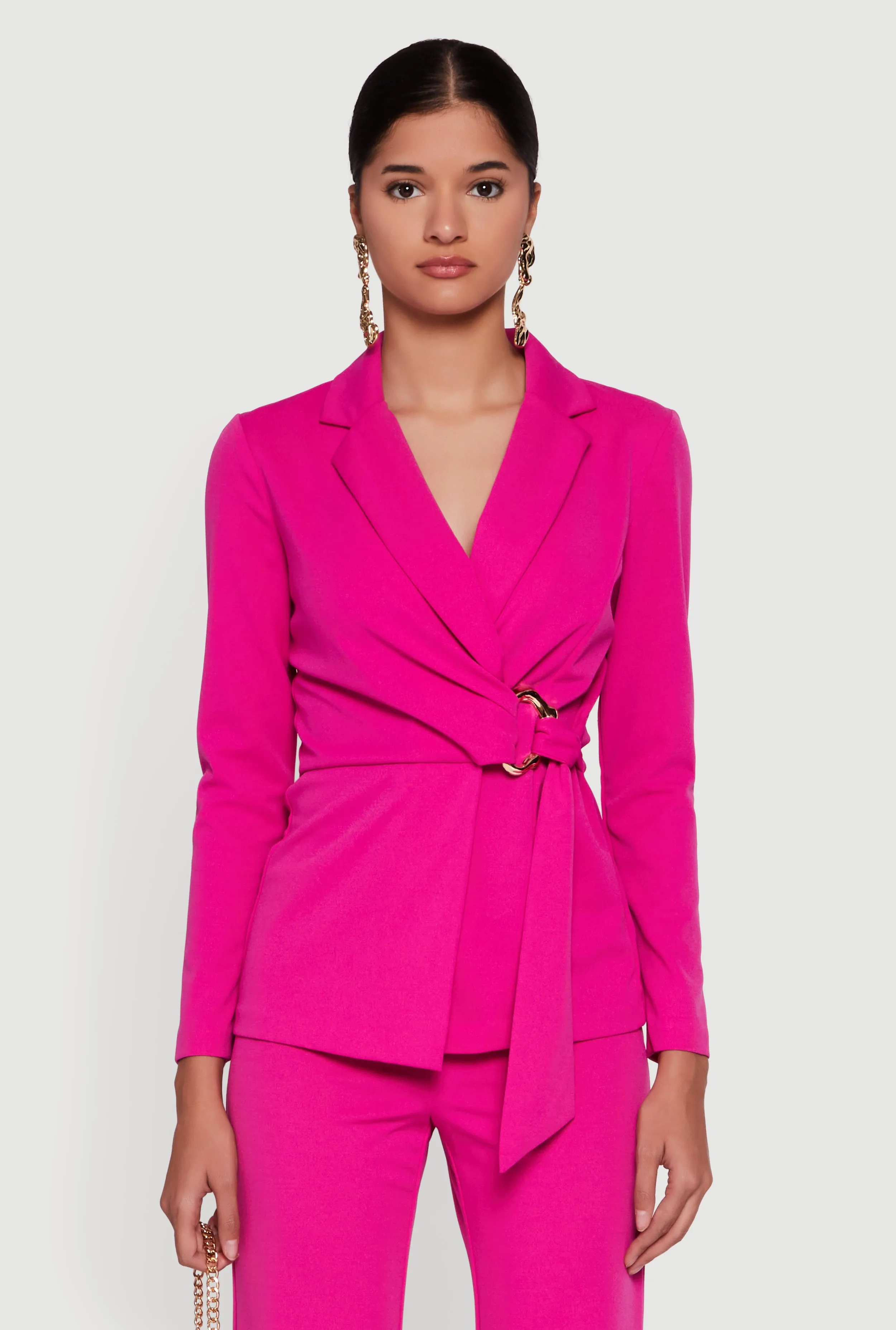 Asymmetrical Belted Front Blazer sold by Rainbow