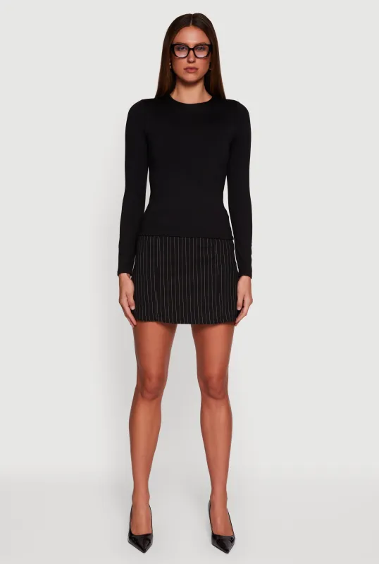 Solid Long Sleeve Crew Neck Tee sold by Rainbow