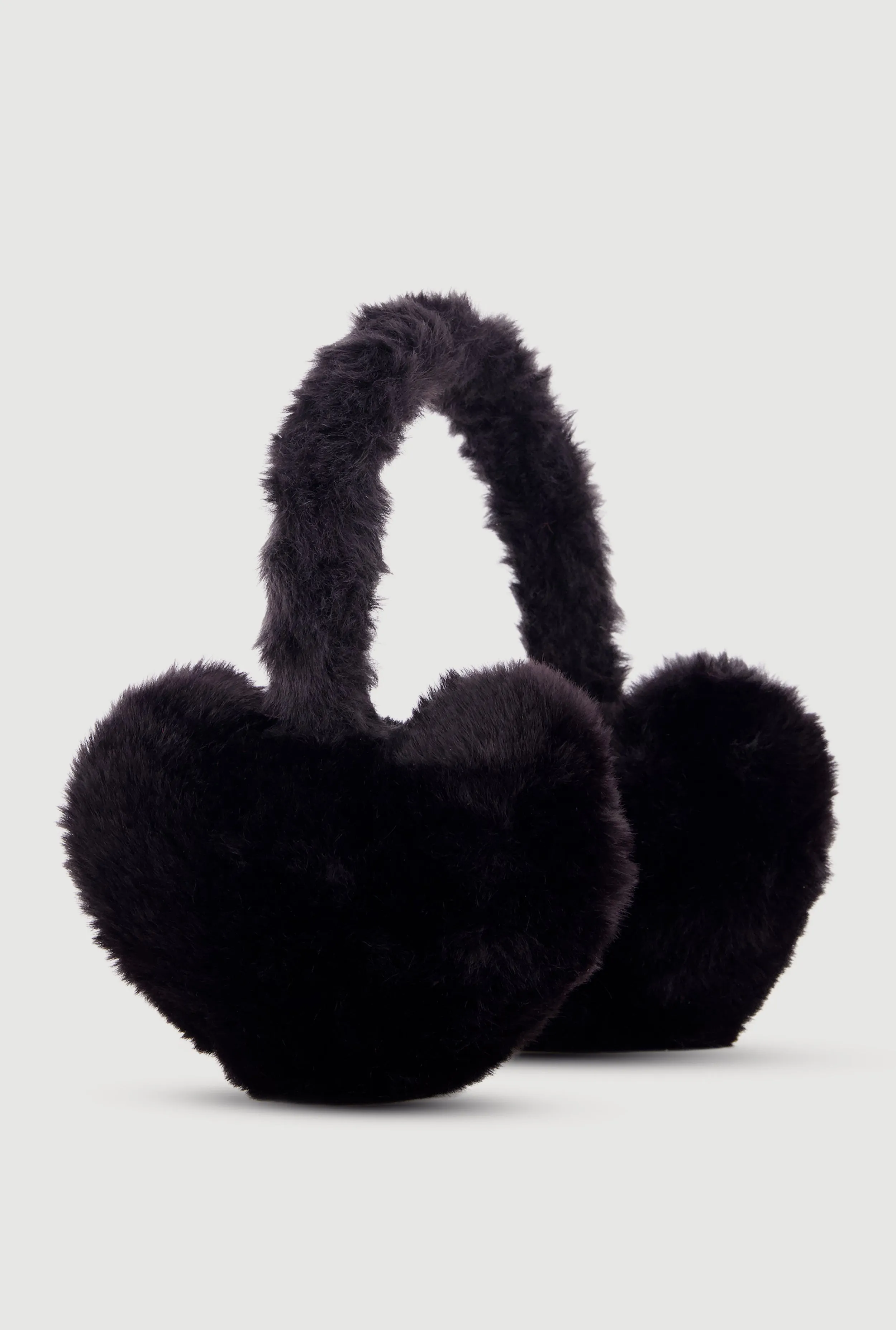 Faux Fur Heart Earmuffs sold by Rainbow
