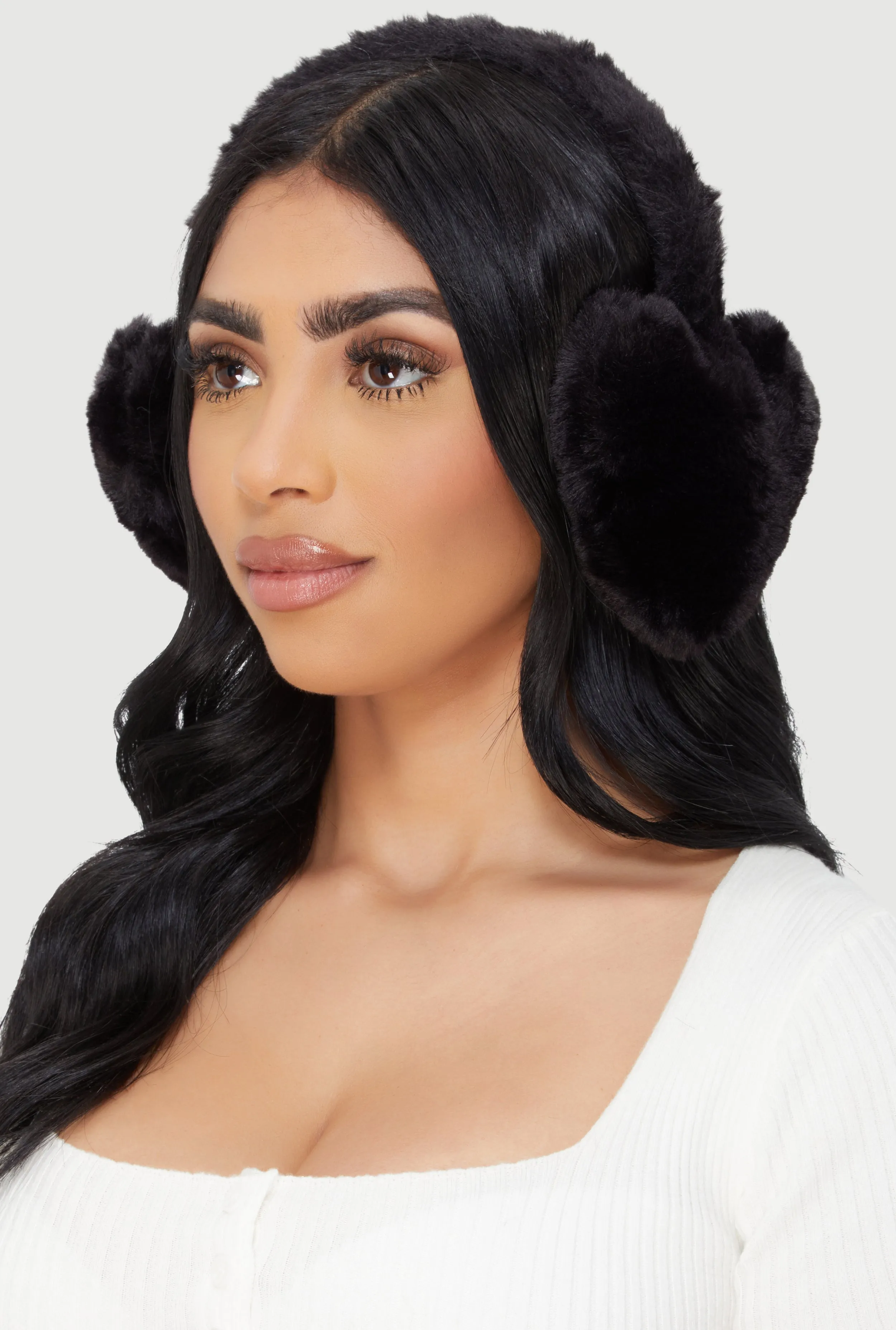 Faux Fur Heart Earmuffs sold by Rainbow product image thumbnail 2