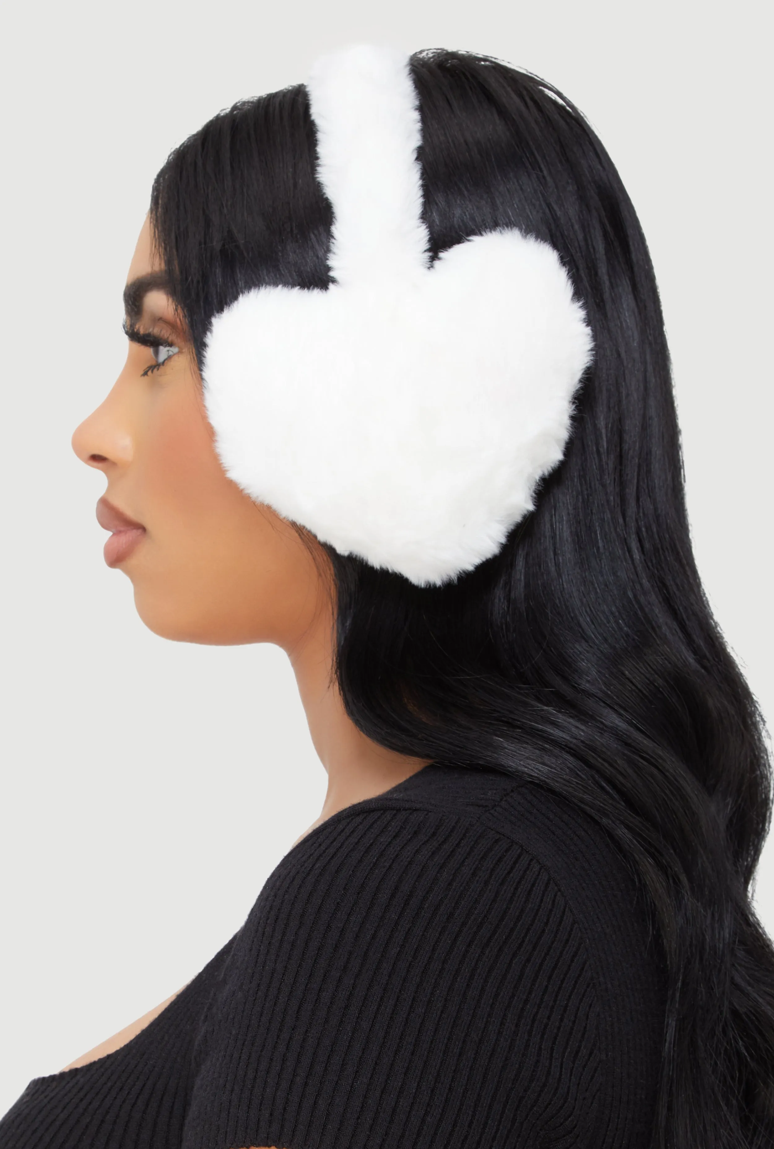 Faux Fur Heart Earmuffs sold by Rainbow product image thumbnail 3