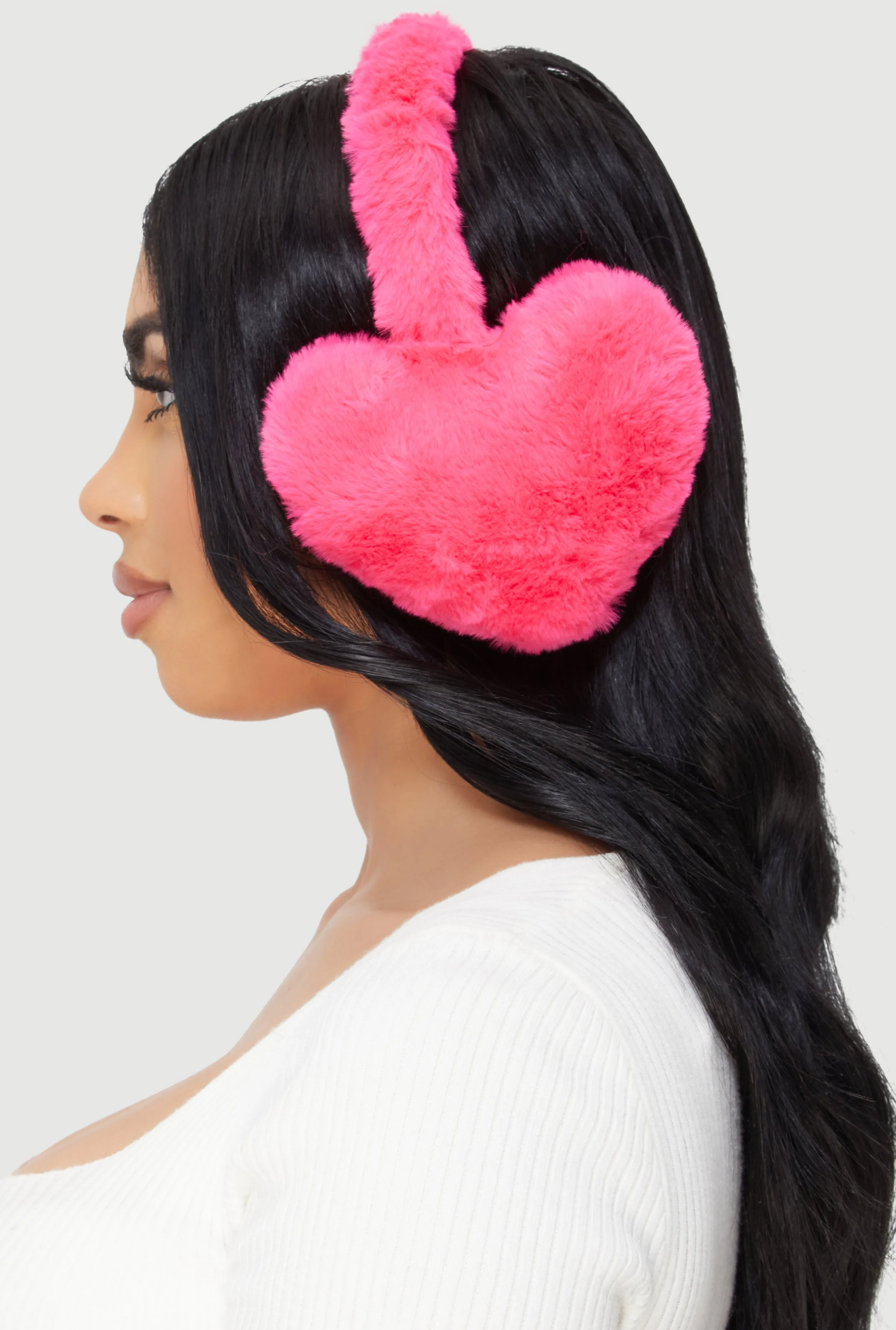 Faux Fur Heart Earmuffs sold by Rainbow product image thumbnail 3