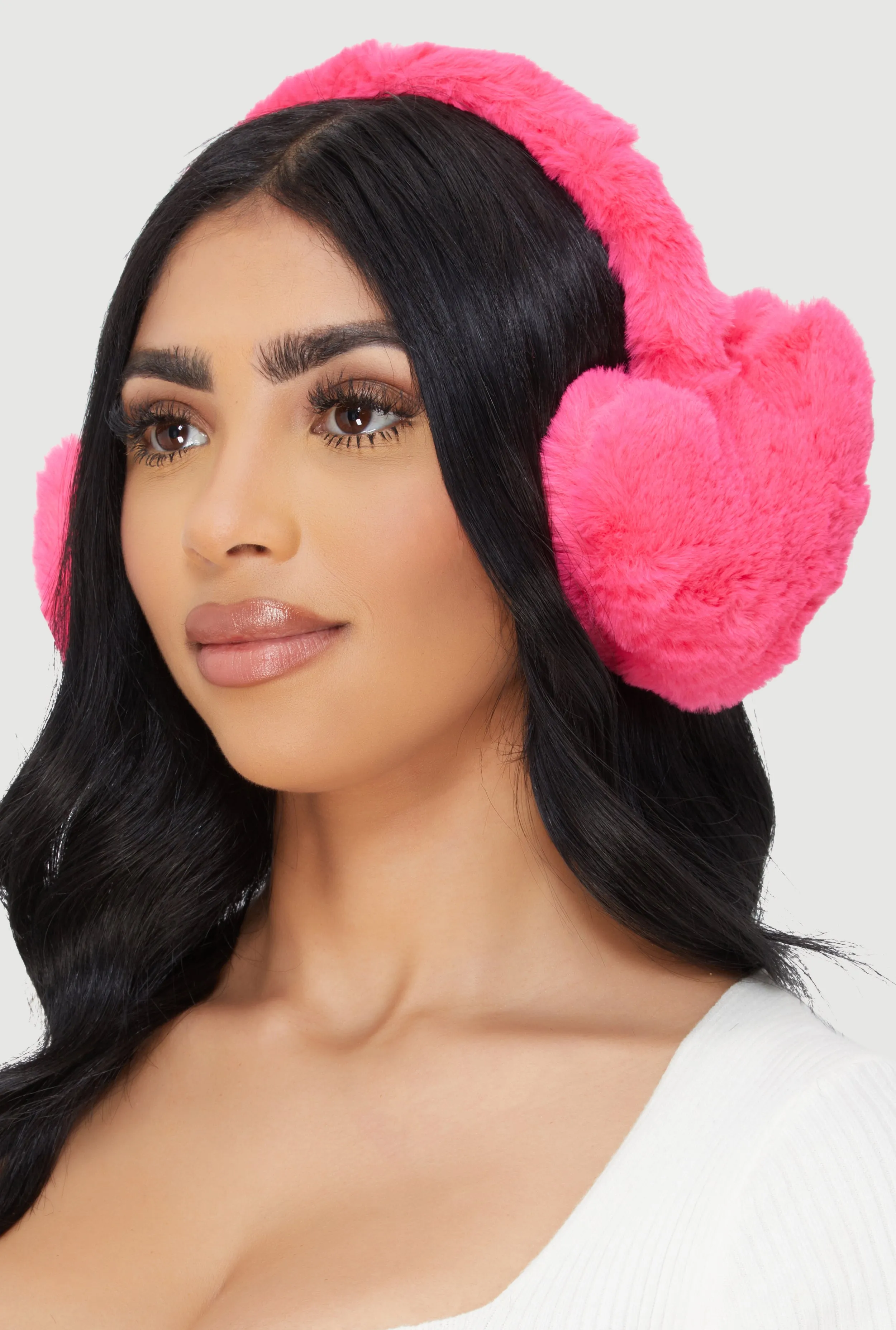 Faux Fur Heart Earmuffs sold by Rainbow product image thumbnail 2