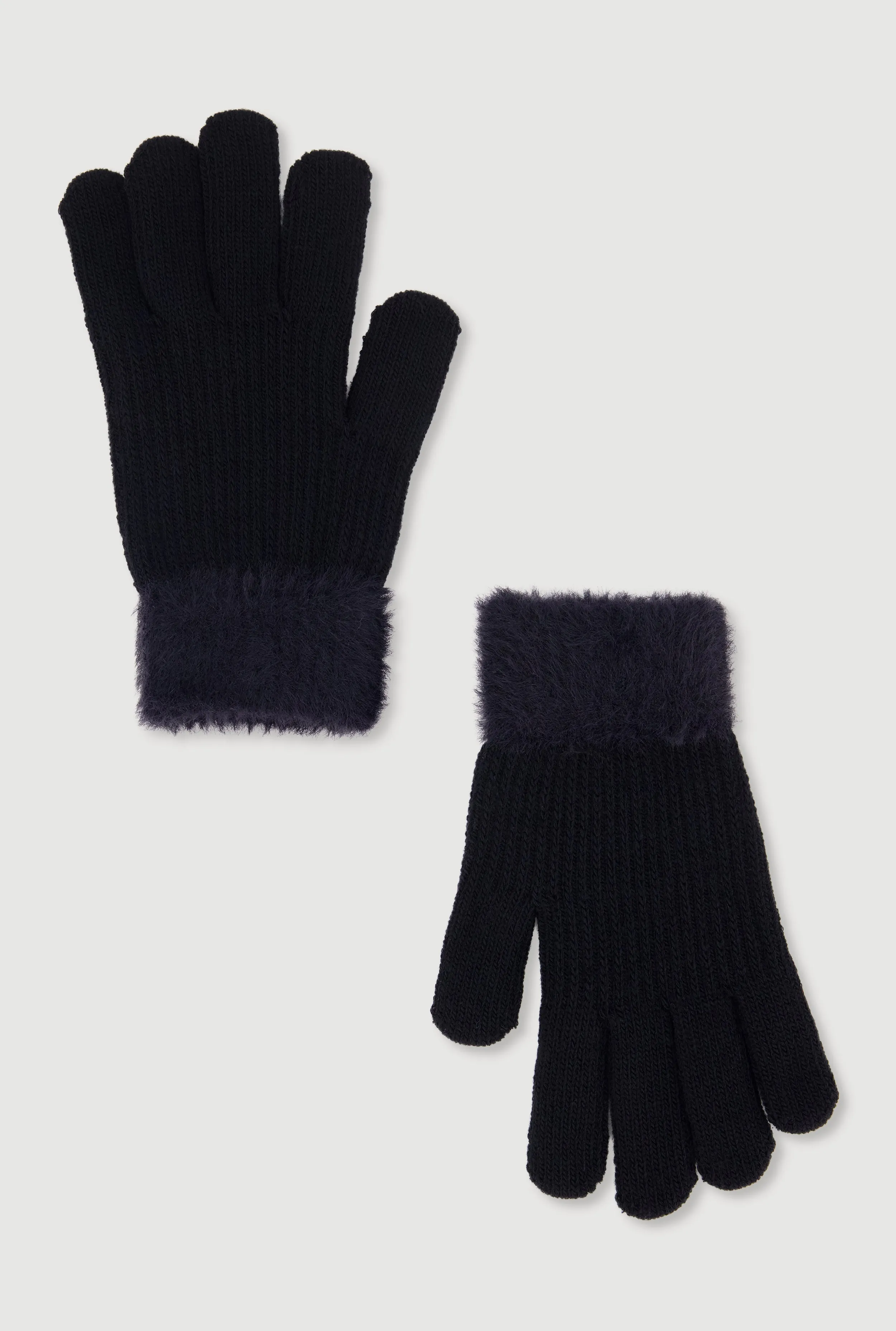 Gloves with Eyelash Knit Cuff sold by Rainbow