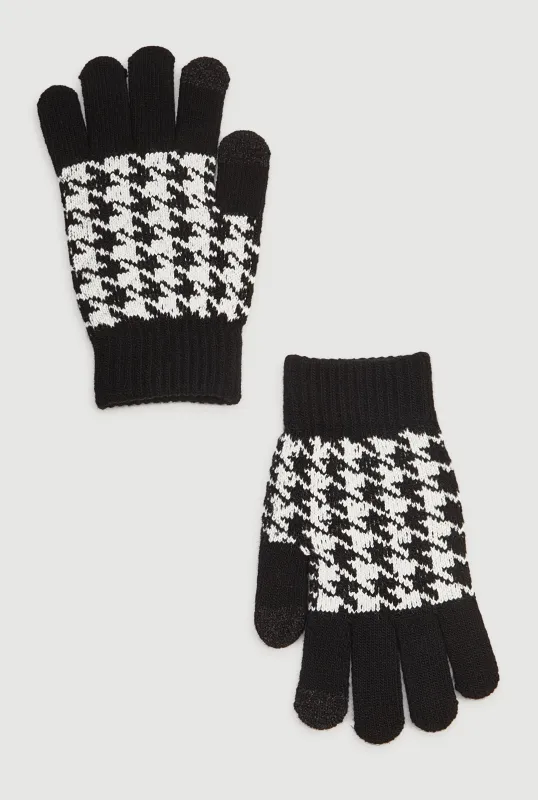 Houndstooth Texting Gloves made by Rainbow