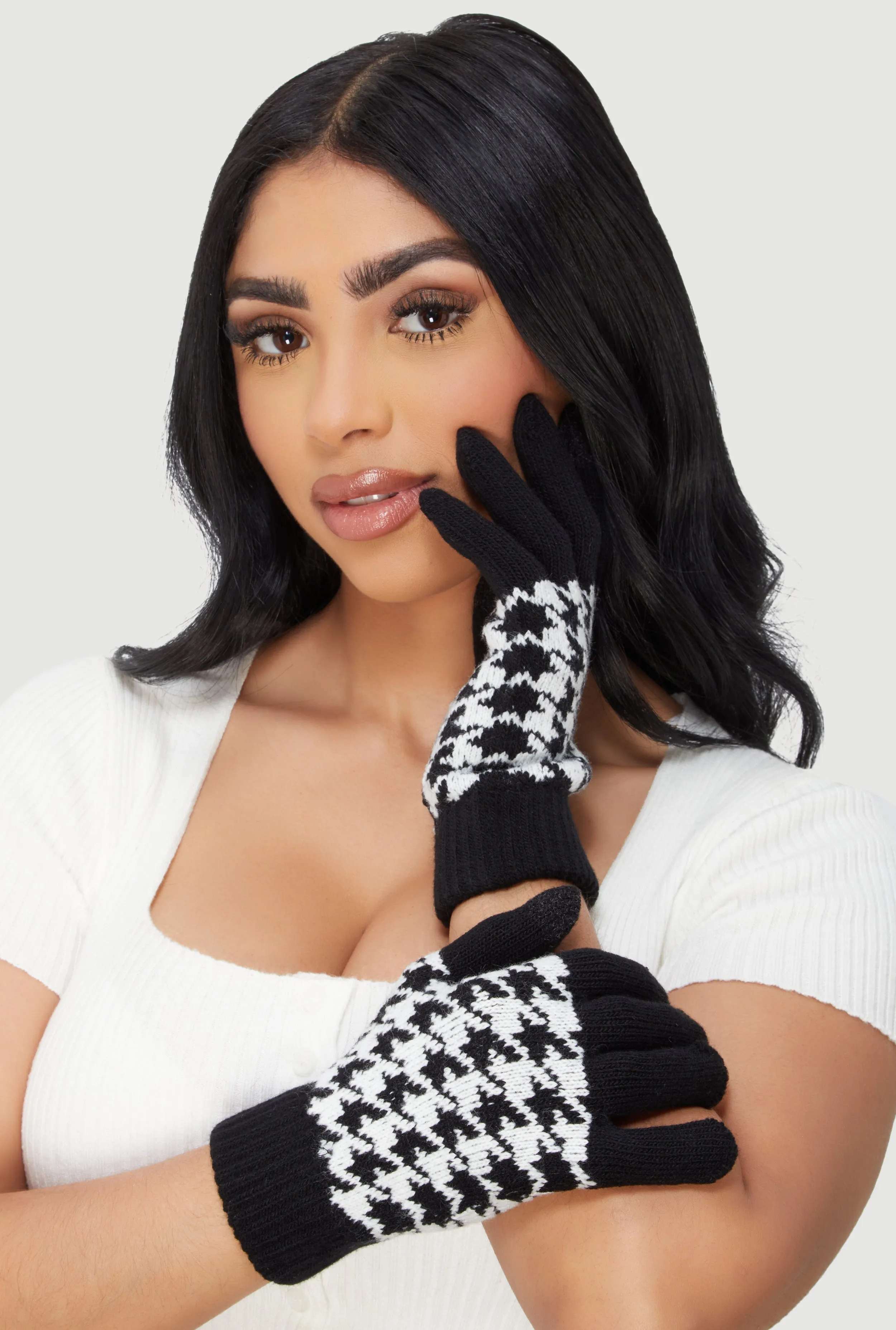 Houndstooth Texting Gloves sold by Rainbow product image thumbnail 2