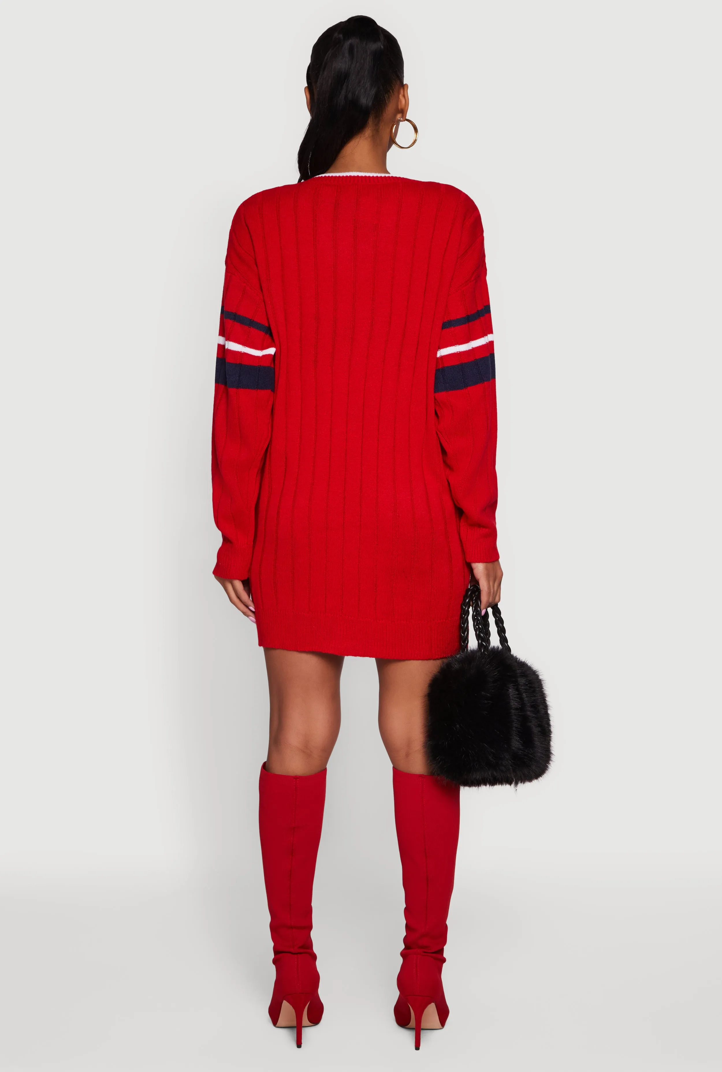 New York USA Graphic Long Sleeve Sweater Dress sold by Rainbow product image thumbnail 5