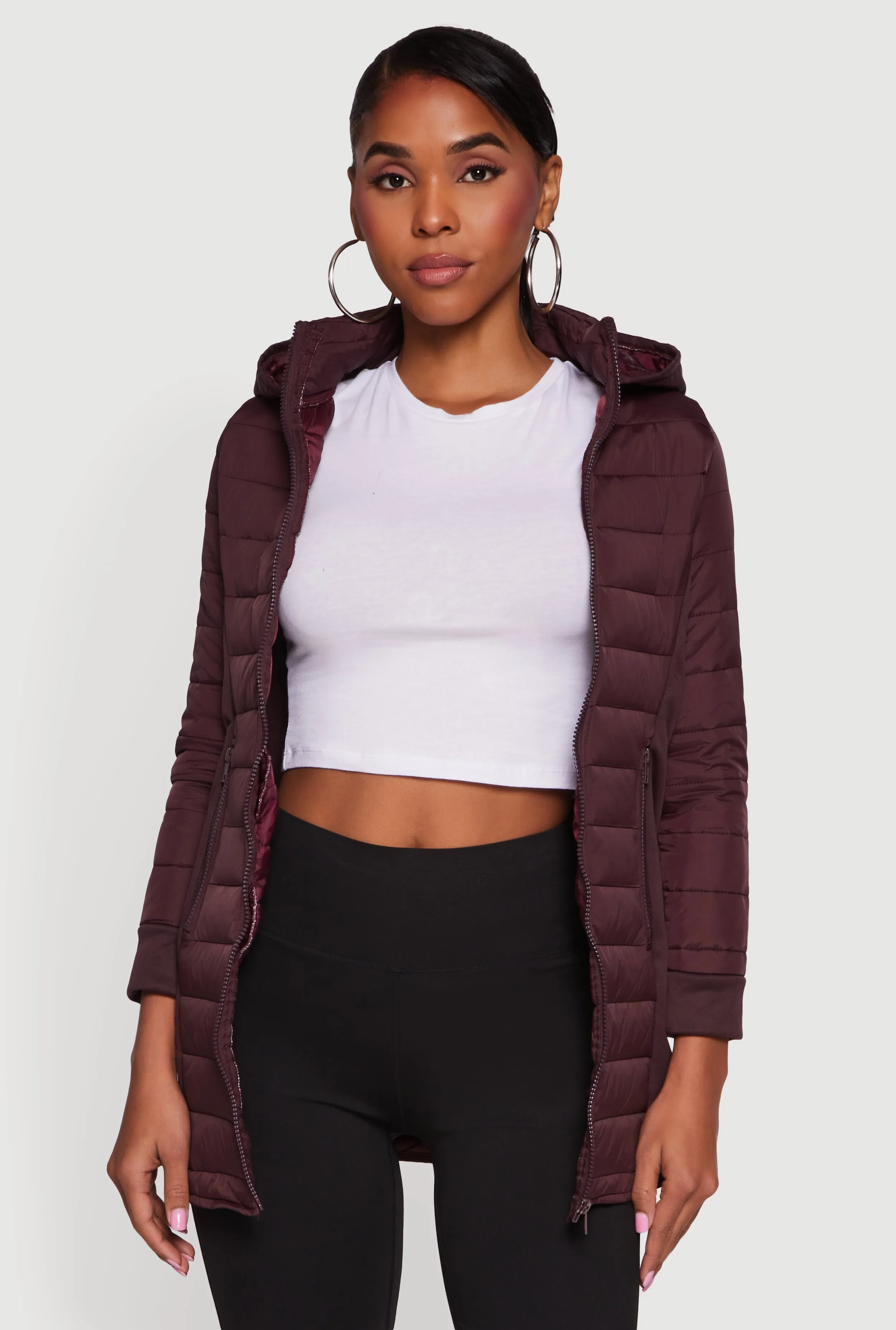 Hooded Zip Front Puffer Jacket sold by Rainbow product image thumbnail 2