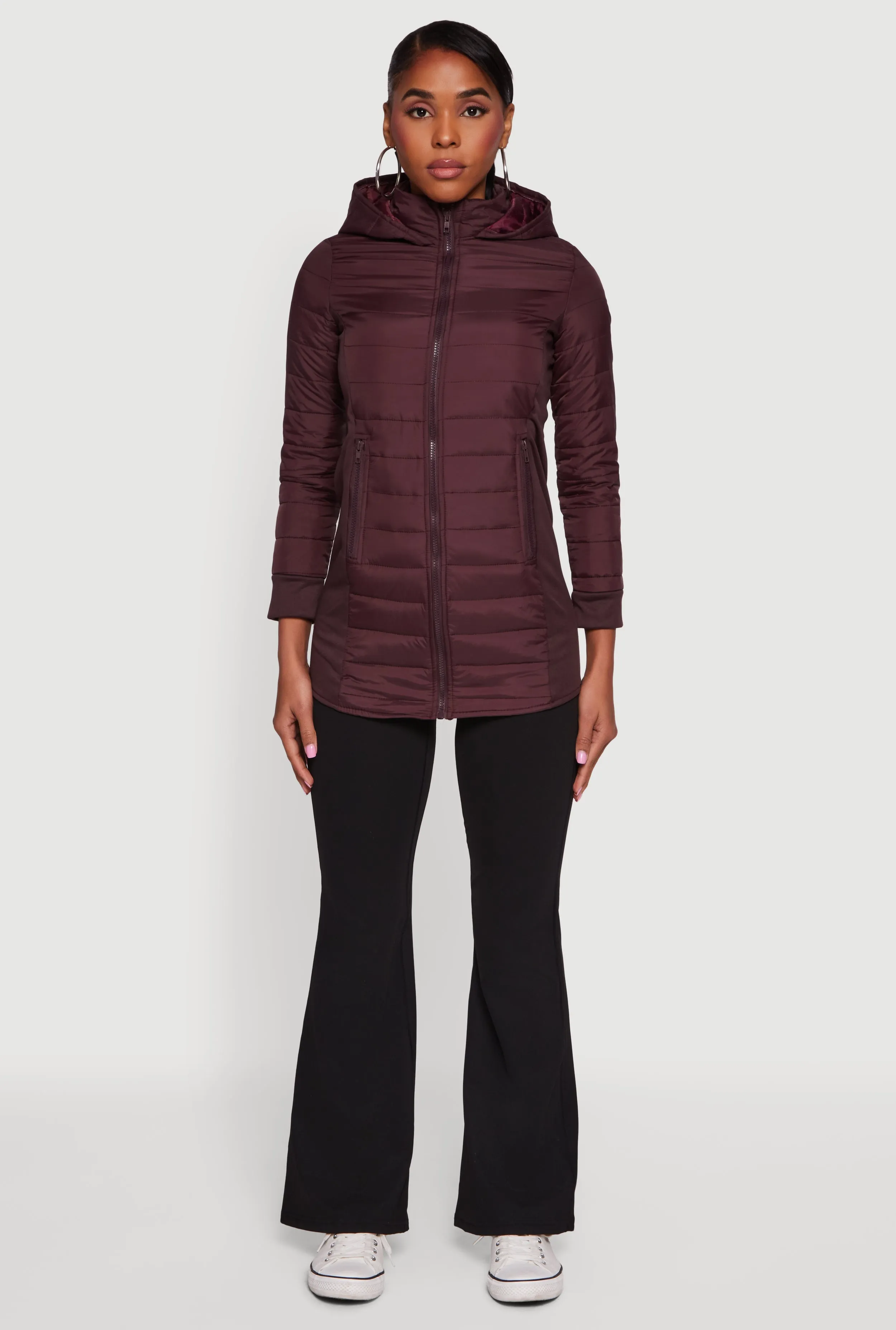 Hooded Zip Front Puffer Jacket sold by Rainbow product image thumbnail 3