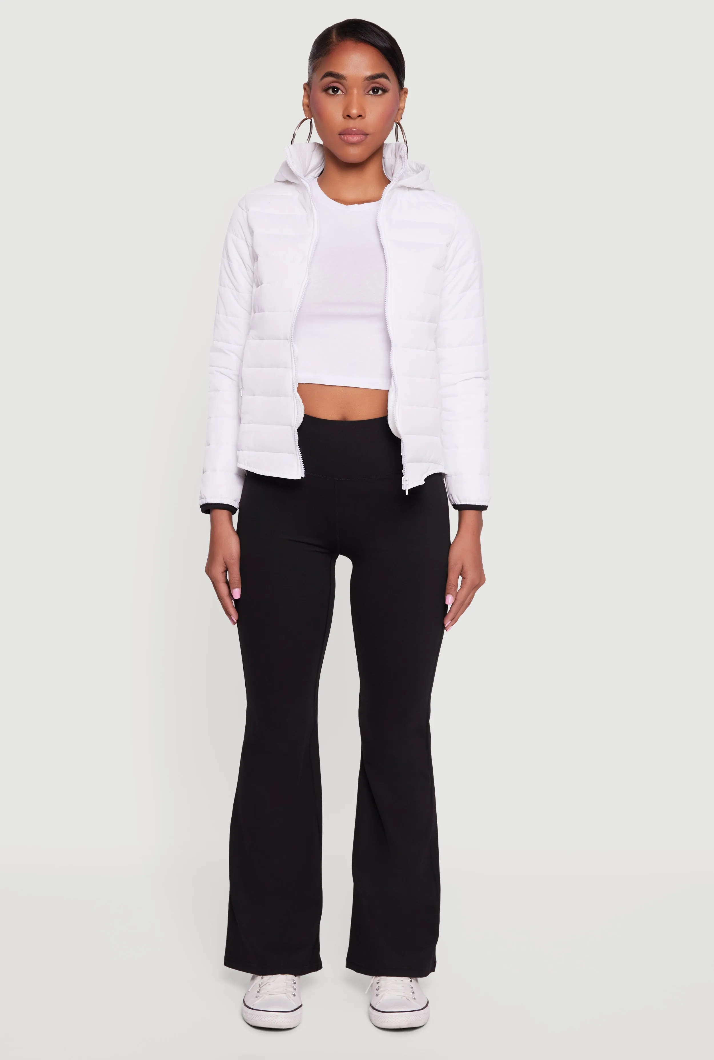 Nylon Hooded Quilted Puffer Jacket with Zip Pockets sold by Rainbow product image thumbnail 3