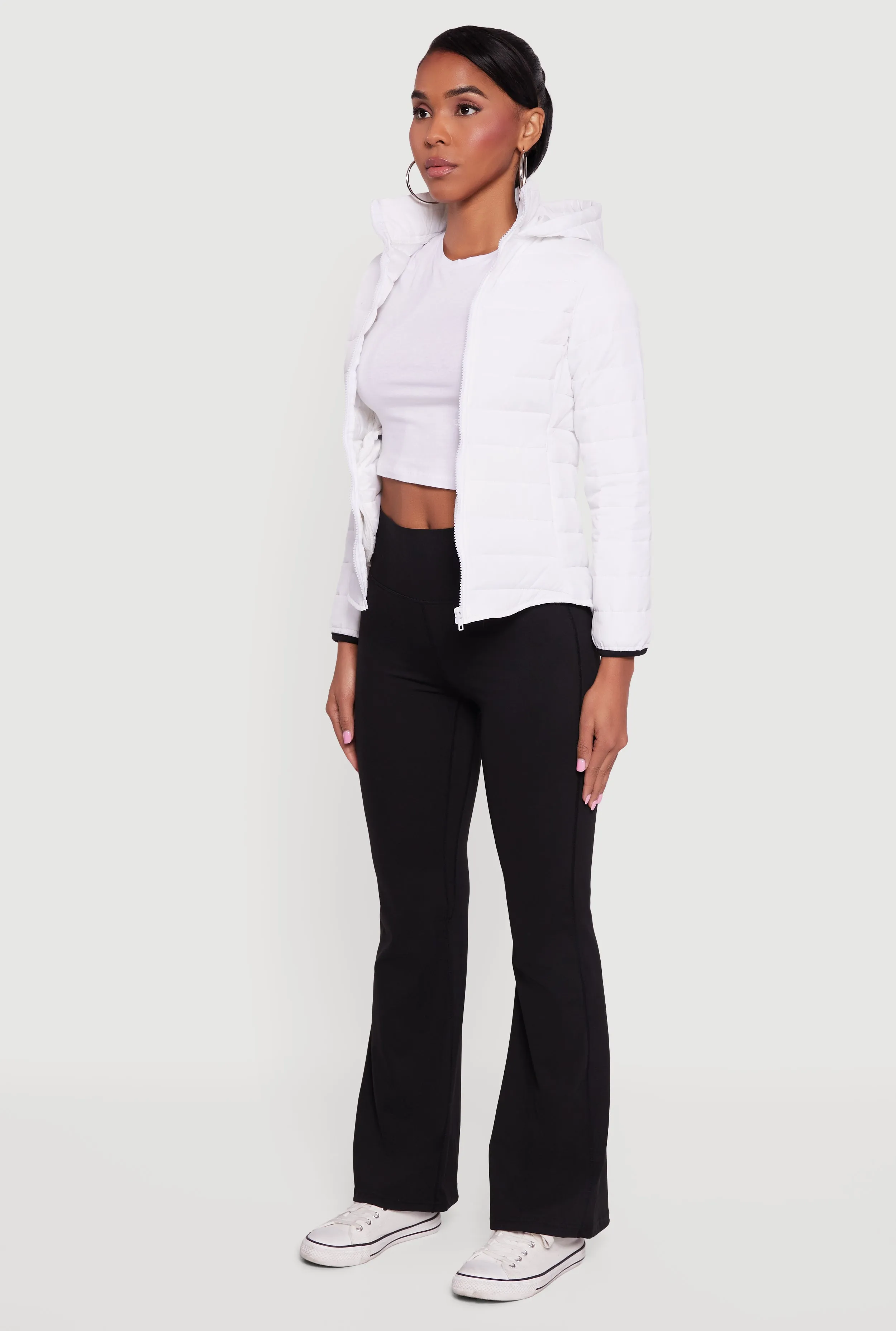 Nylon Hooded Quilted Puffer Jacket with Zip Pockets sold by Rainbow product image thumbnail 5