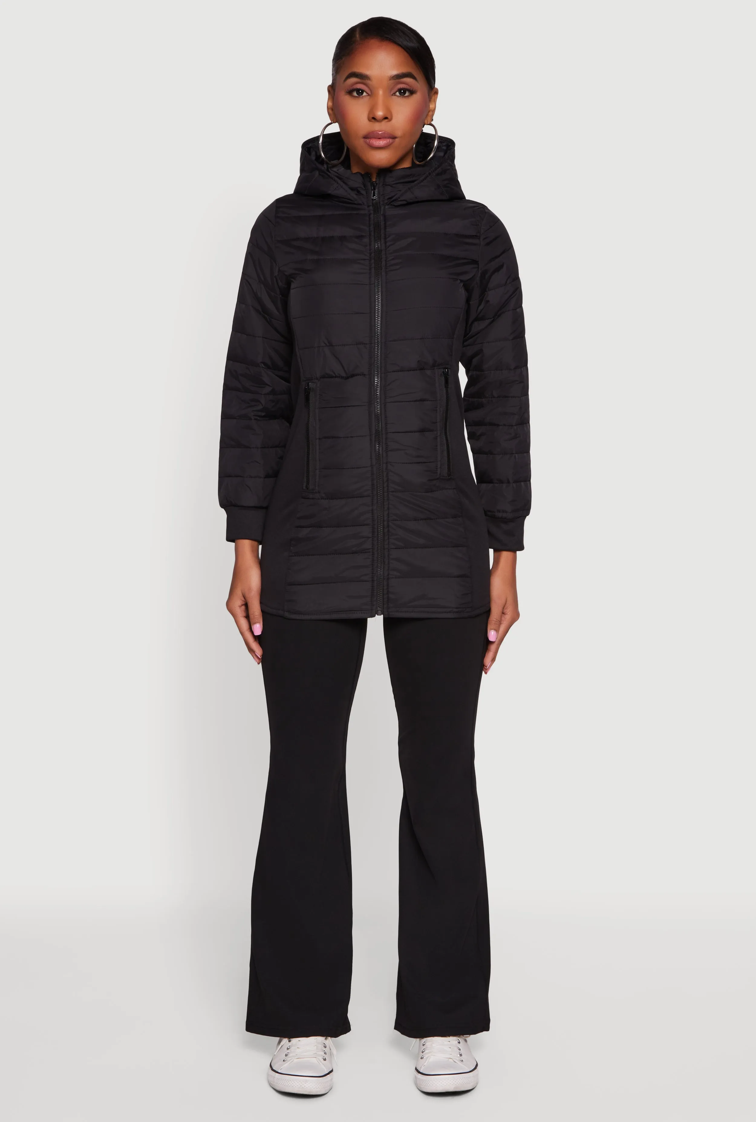 Hooded Zip Front Puffer Jacket sold by Rainbow product image thumbnail 3