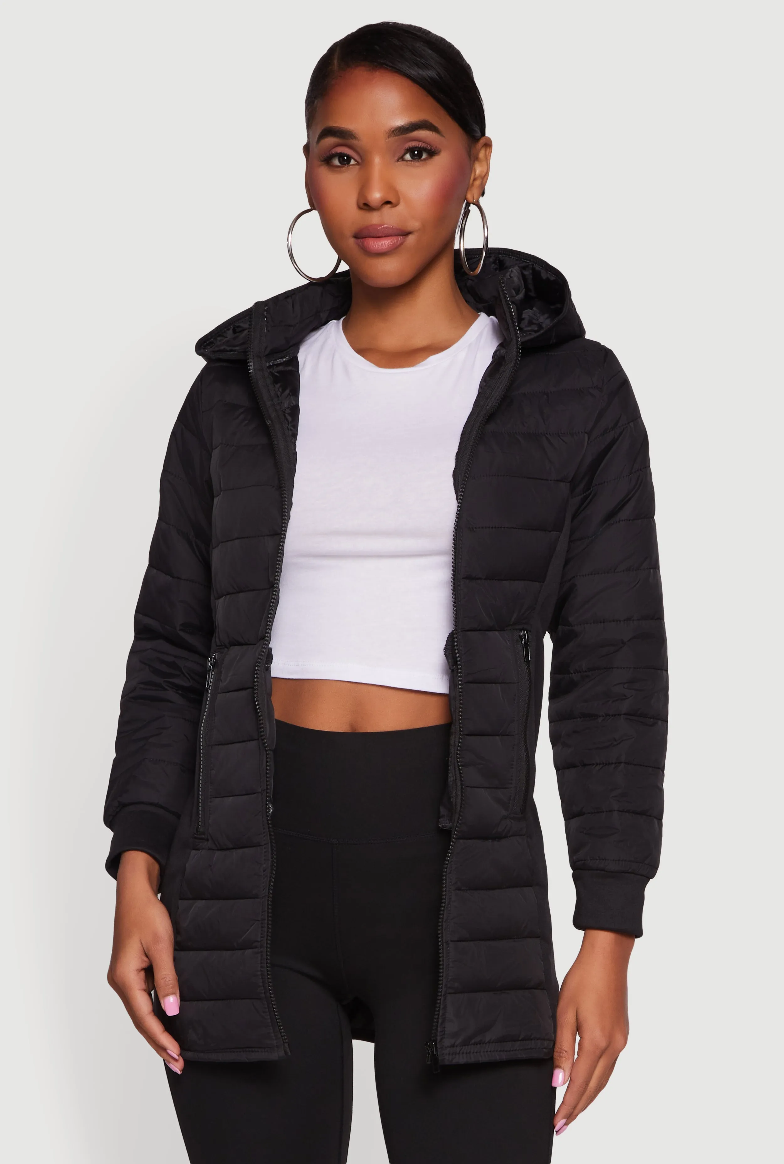 Hooded Zip Front Puffer Jacket sold by Rainbow product image thumbnail 2