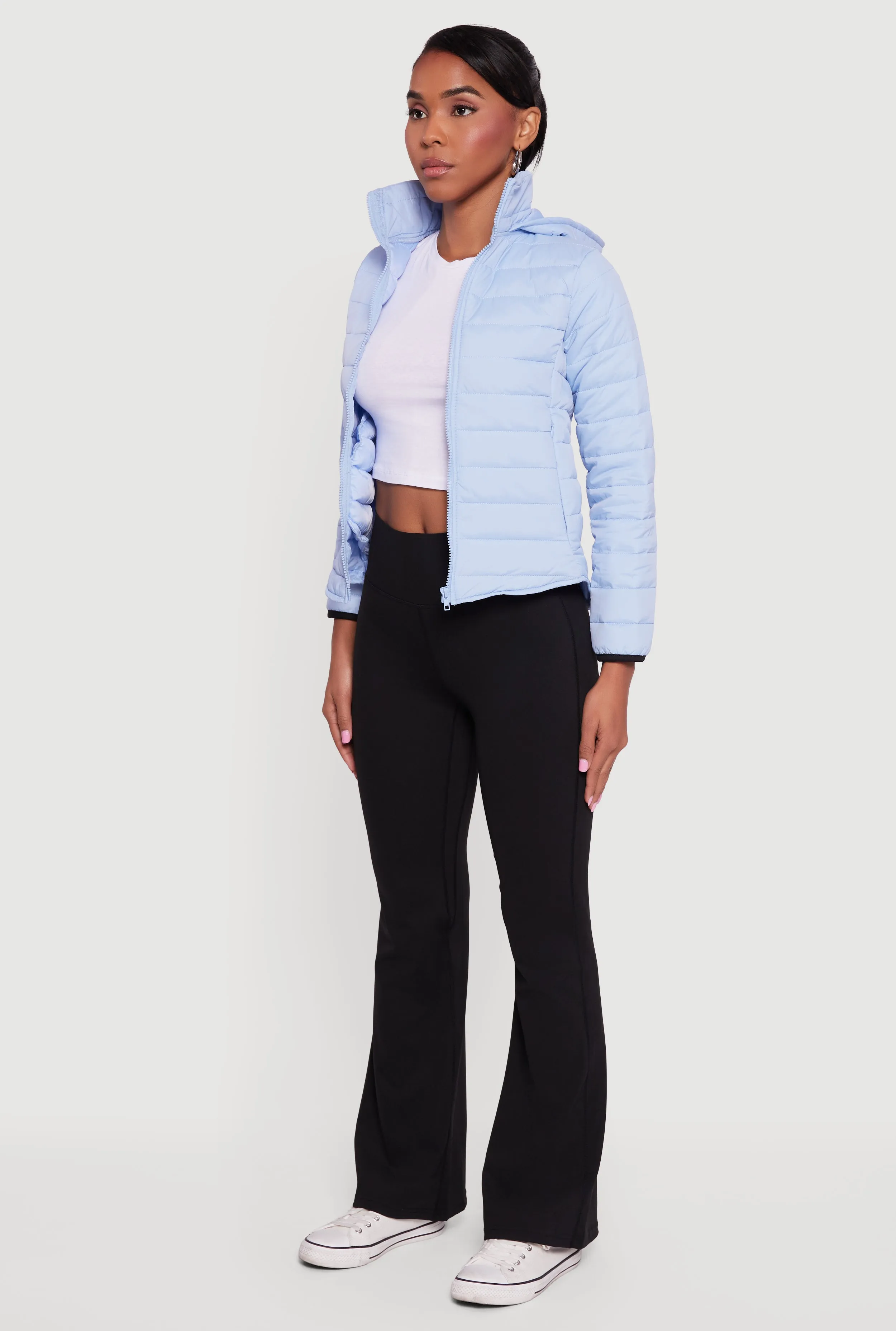 Nylon Hooded Quilted Puffer Jacket with Zip Pockets sold by Rainbow product image thumbnail 5